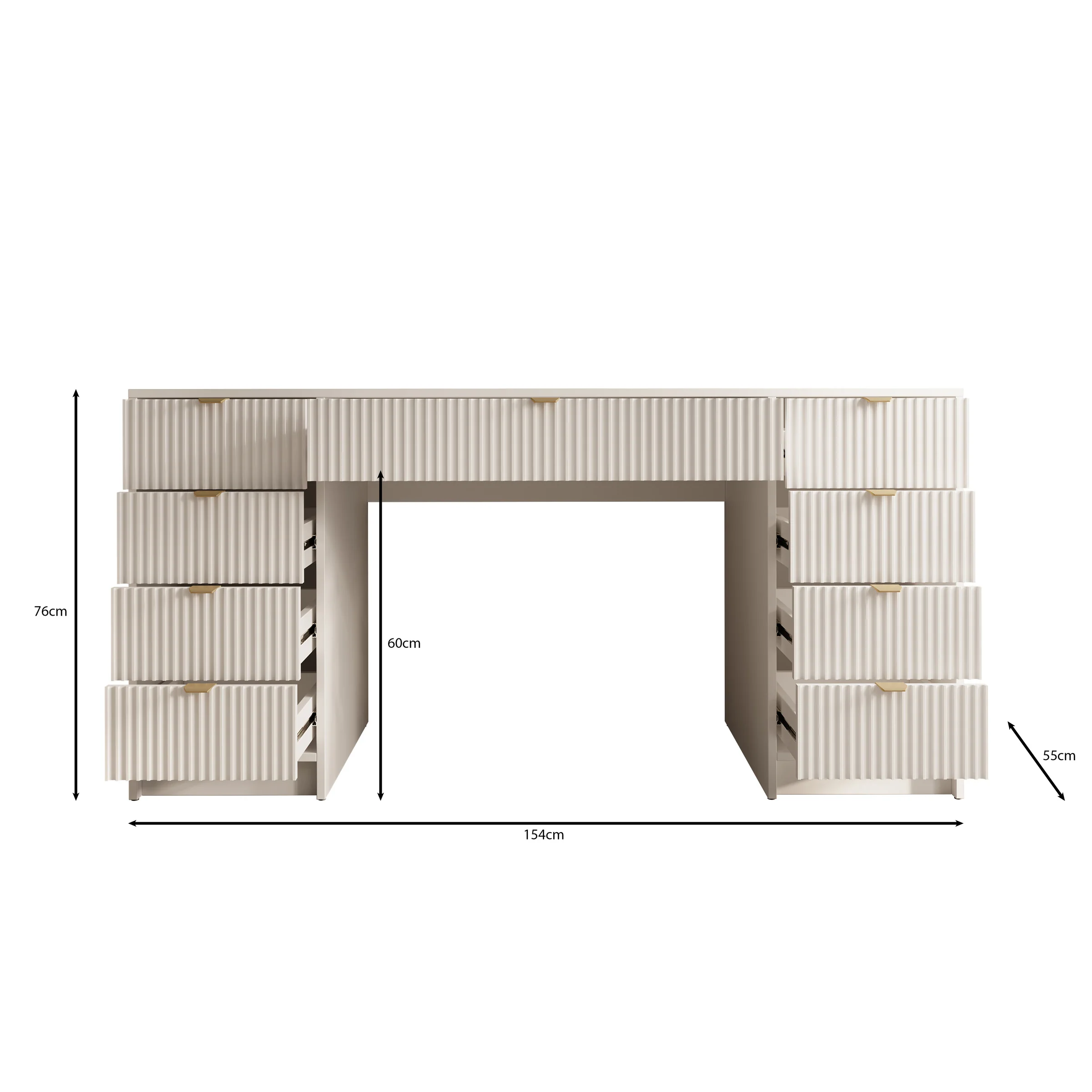 Tavares 2 - Kaptafel - Zwart - 154x55 cm - Image 5