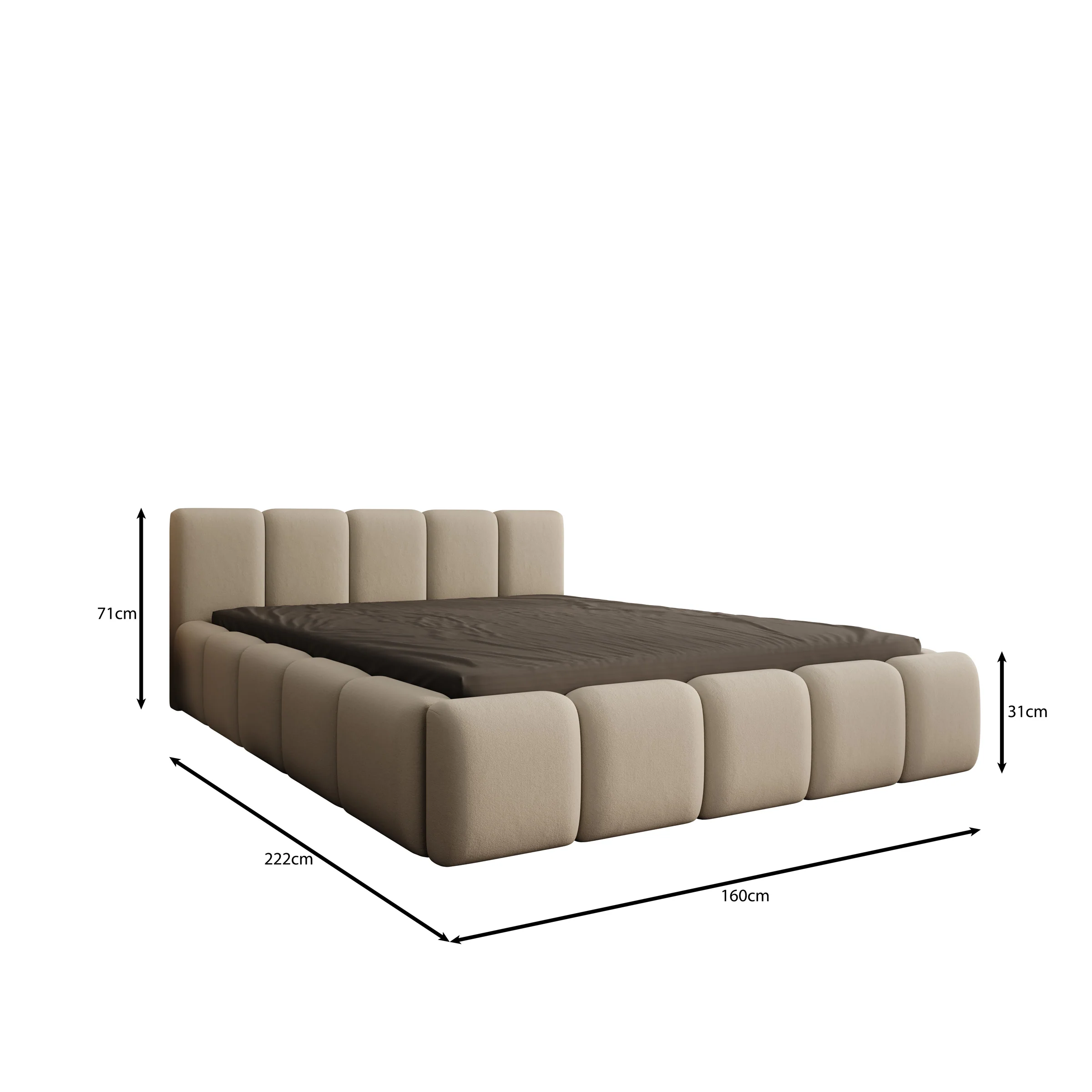 Karisma - Tweepersoonsbed met opbergruimte - Grijs stof - 140x200 cm - Image 4