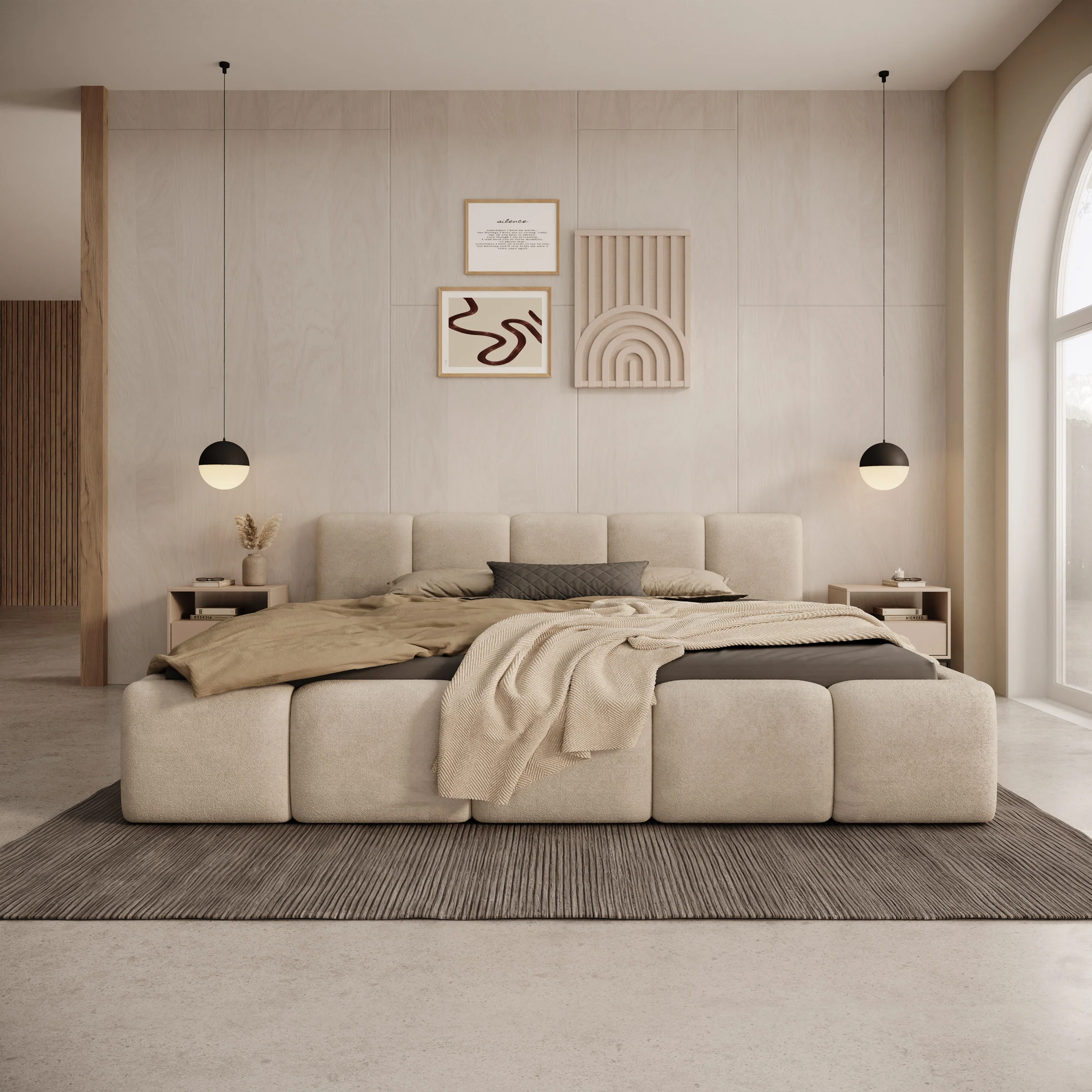 Karisma - Tweepersoonsbed met opbergruimte - Teddystof beige - 180x200 cm - Image 3