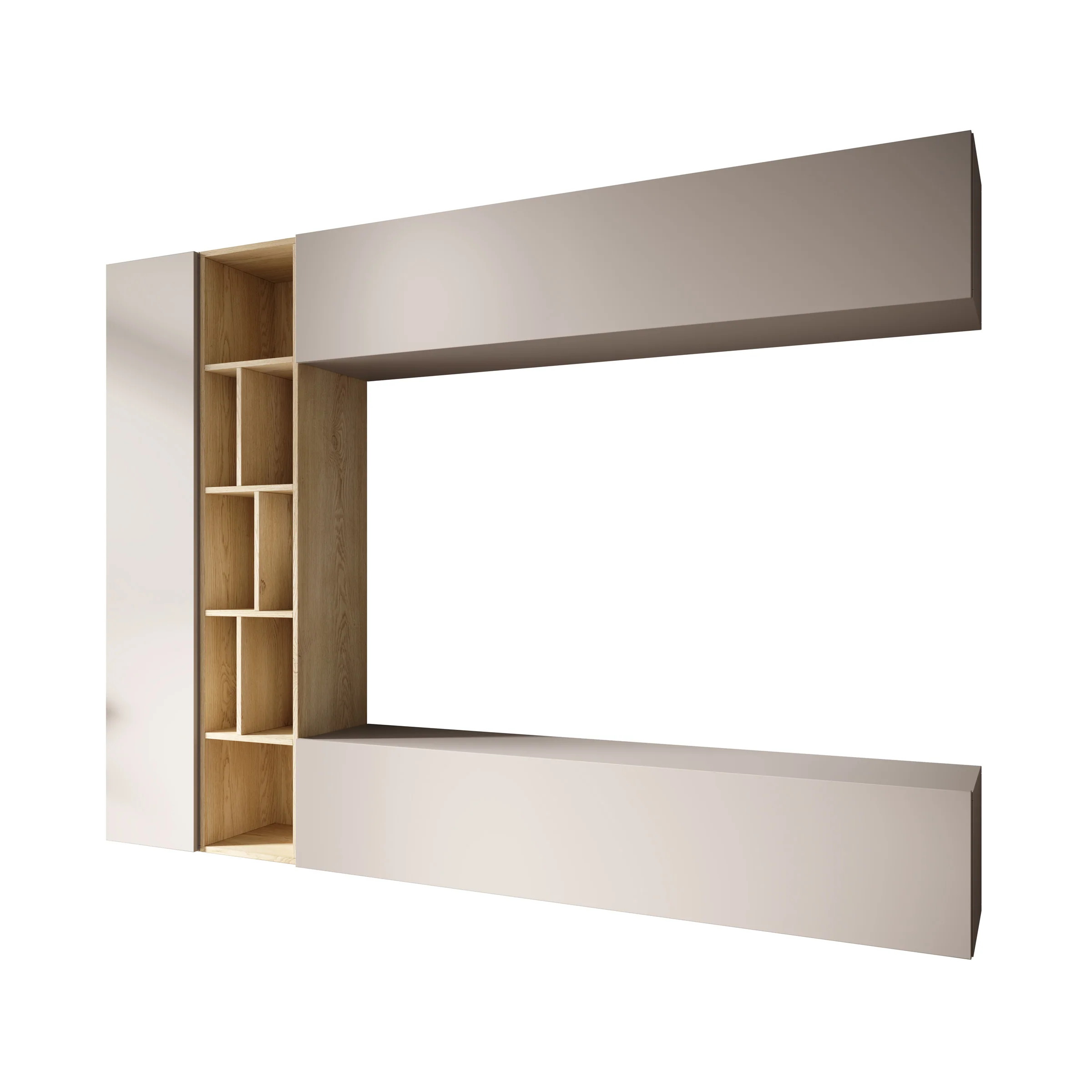 Kastila - Wandmeubel - Beige/Eikenpatroon - 224x33x160 cm - Image 6