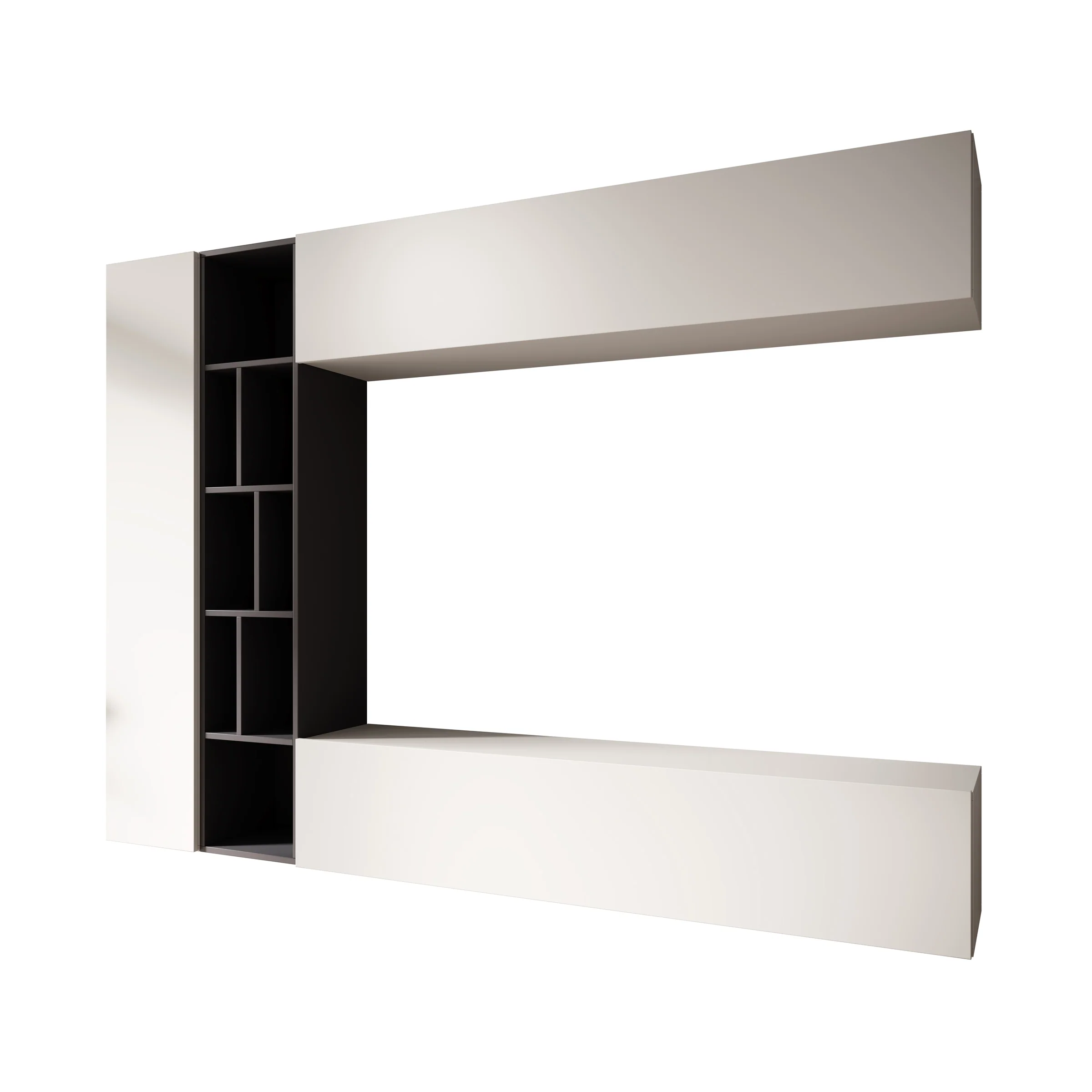 Kastila - Wandmeubel - Wit/Grijs- 224x33x160 cm - Image 6