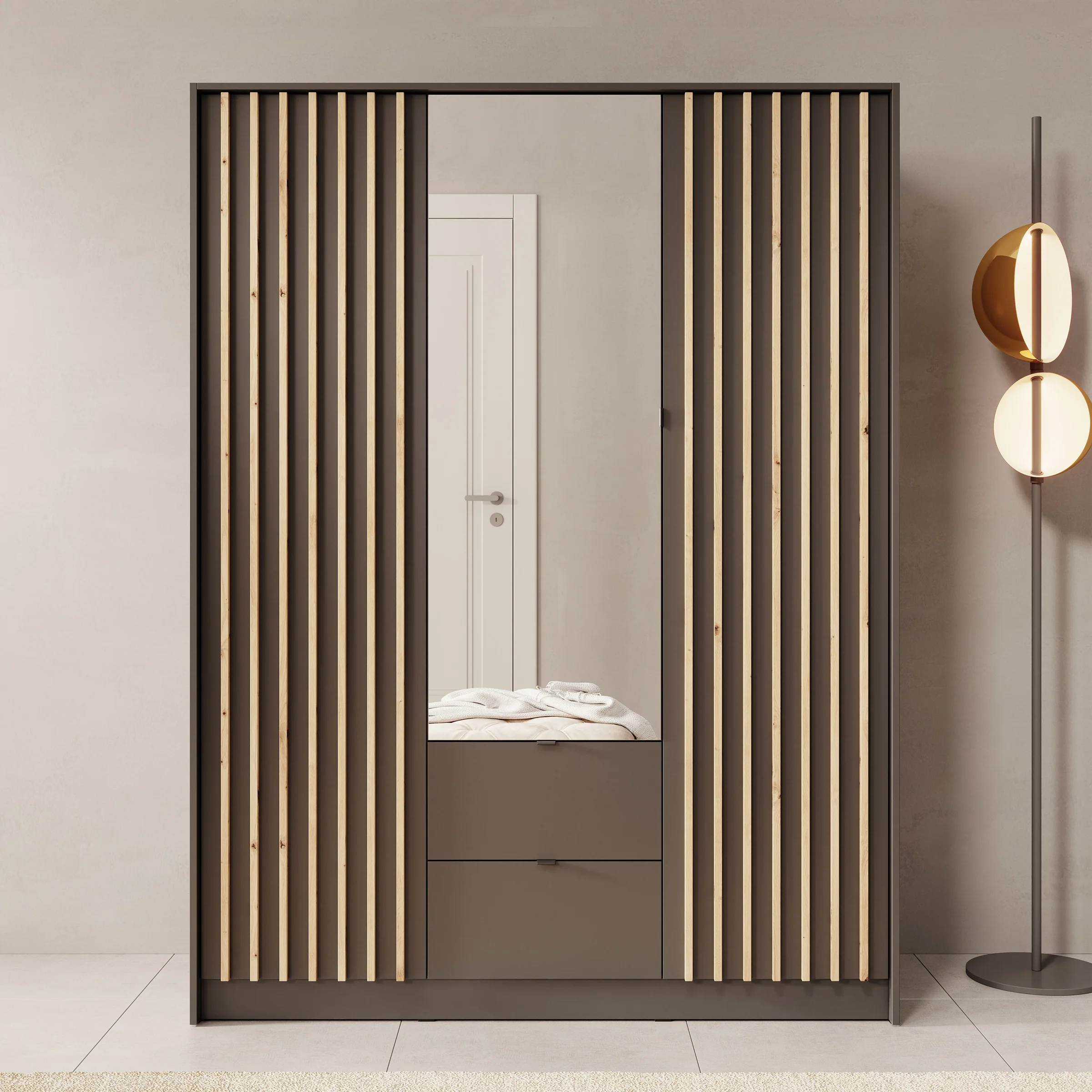 Kavalli - Kledingkast 3-deurs - Zwart - 151x55x201 cm - Image 3