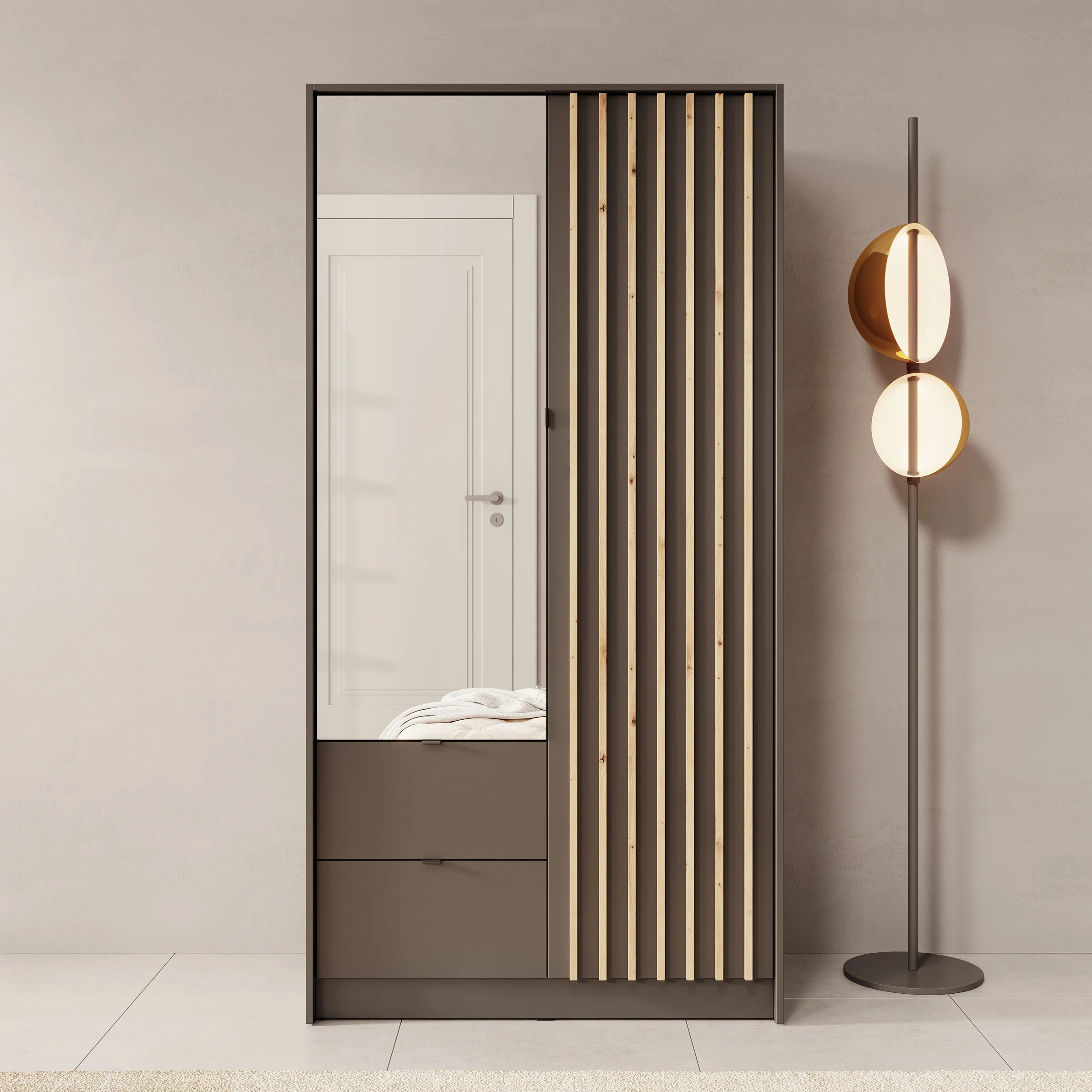 Kavalli - Kledingkast met 2 deuren - Zwart - 102x55x201 cm - Image 3
