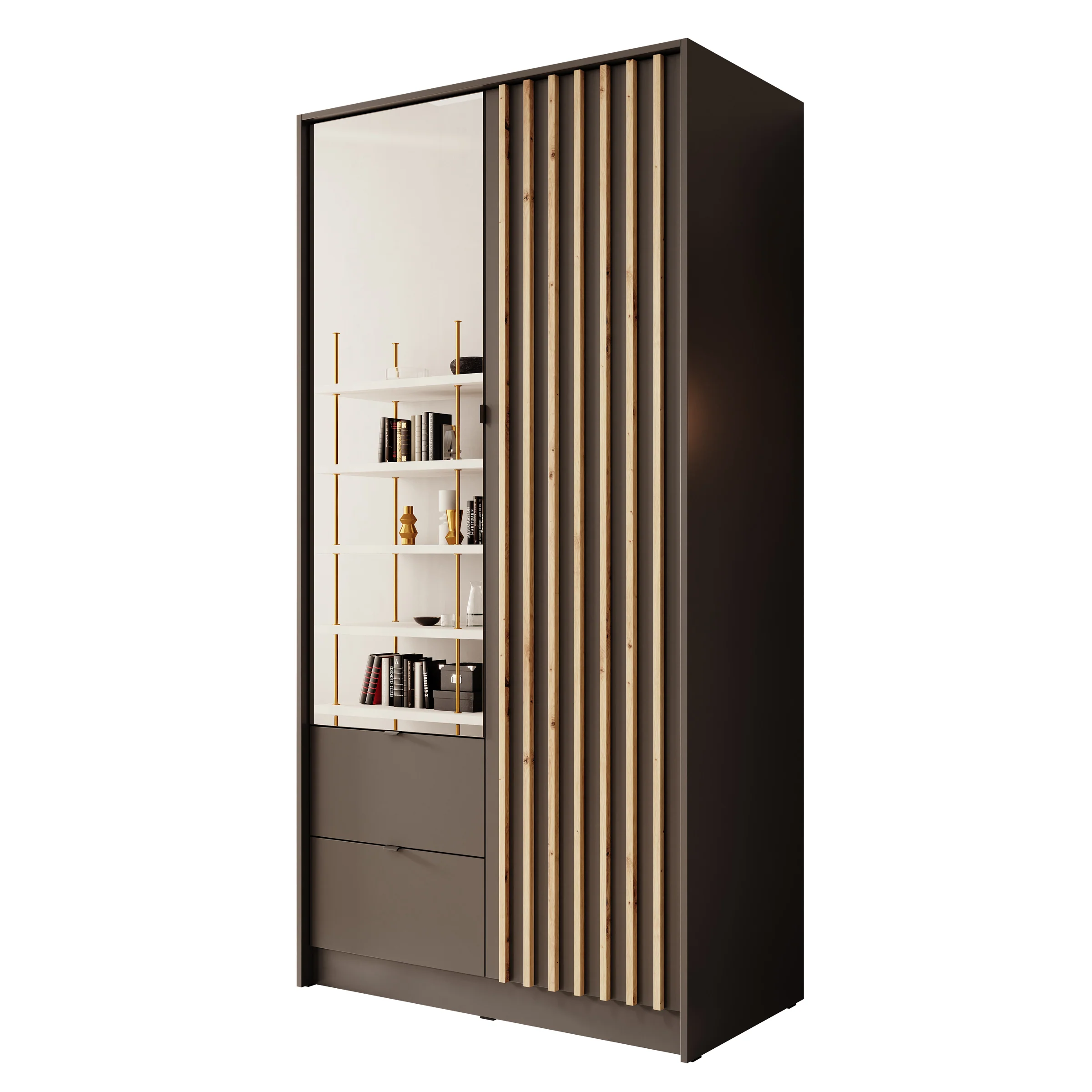 Kavalli - Kledingkast met 2 deuren - Zwart - 102x55x201 cm - Image 6