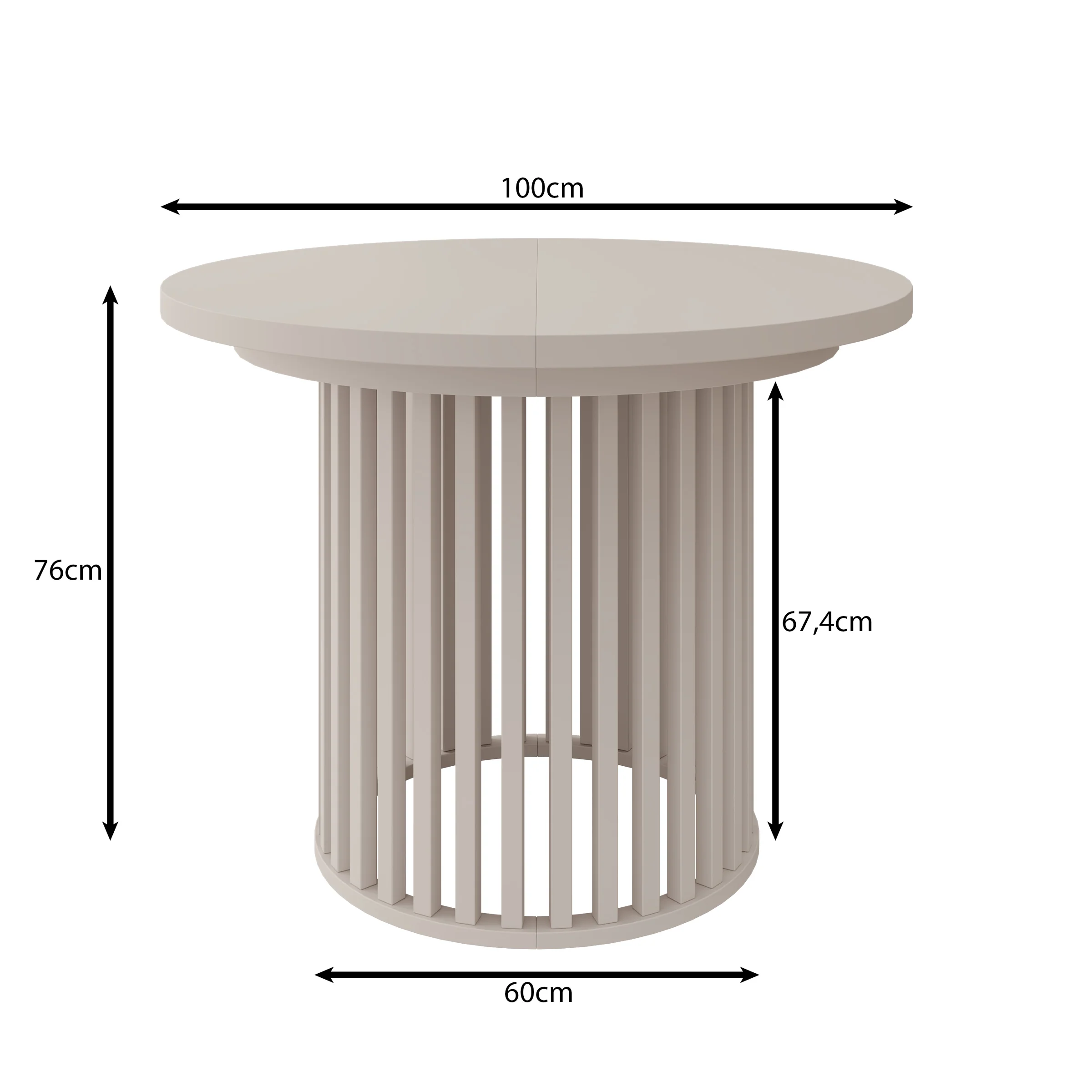 Kaya - Eetkamertafel - Beige/Zwart - Uitschuifbaar - 100/150/200x76 cm - Image 8