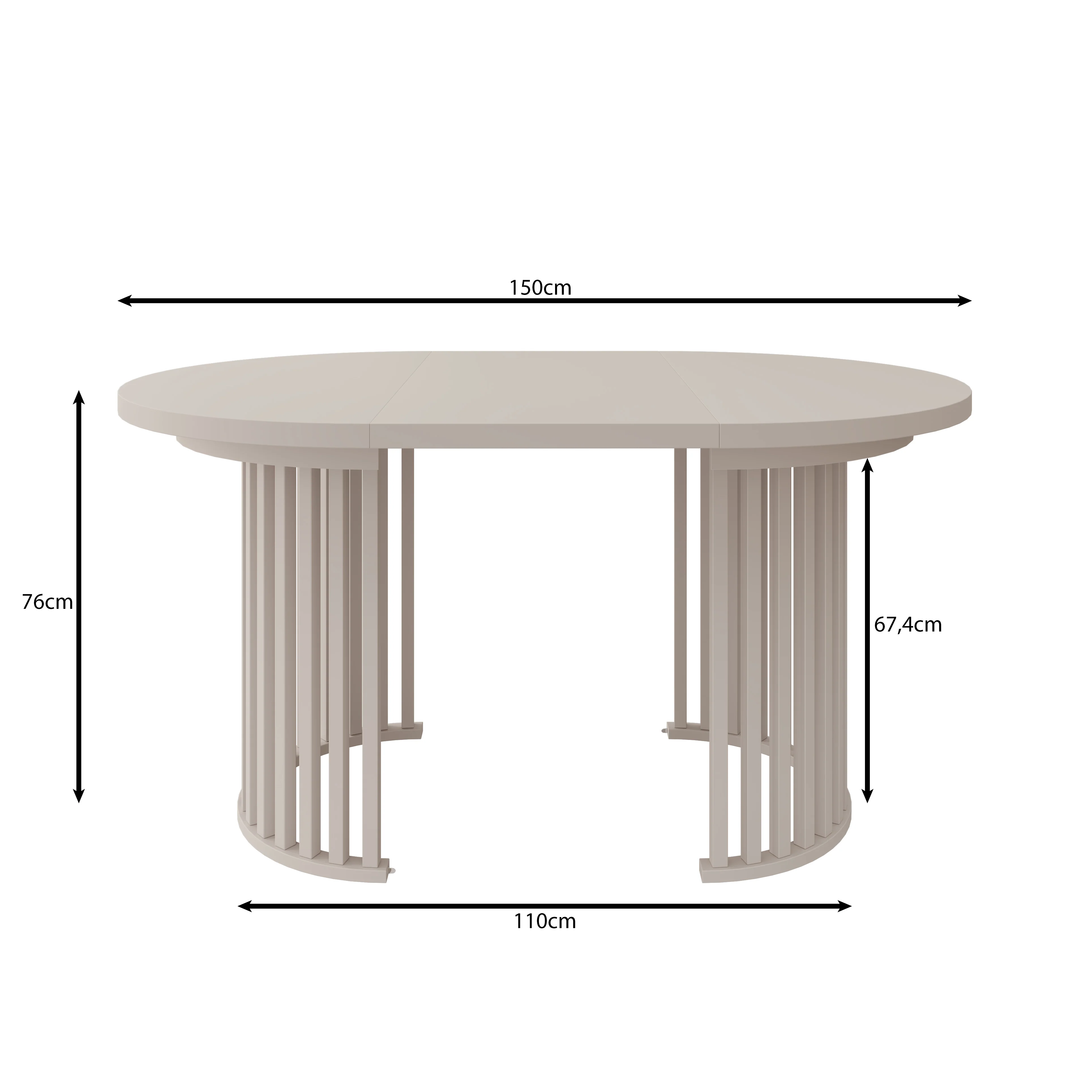 Kaya - Eetkamertafel - Beige/Zwart - Uitschuifbaar - 100/150/200x76 cm - Image 9