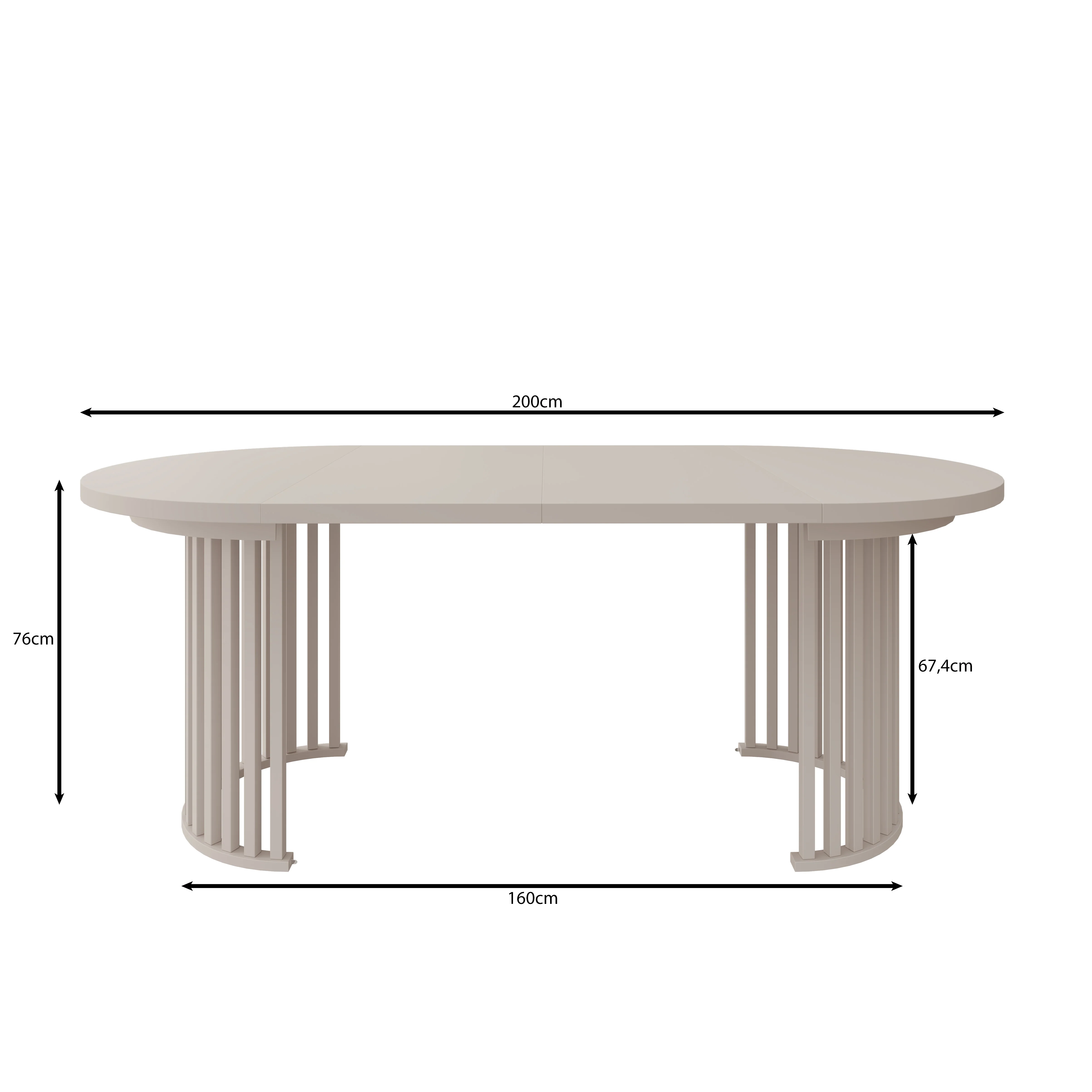 Kaya - Eetkamertafel - Wit/Zwart - Uitschuifbaar - 100/150/200x76 cm - Image 10