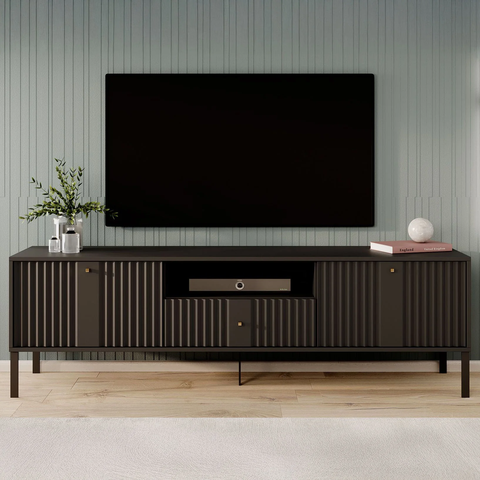 Kaylan - TV-Meubel - Zwart - 180 cm - Image 3