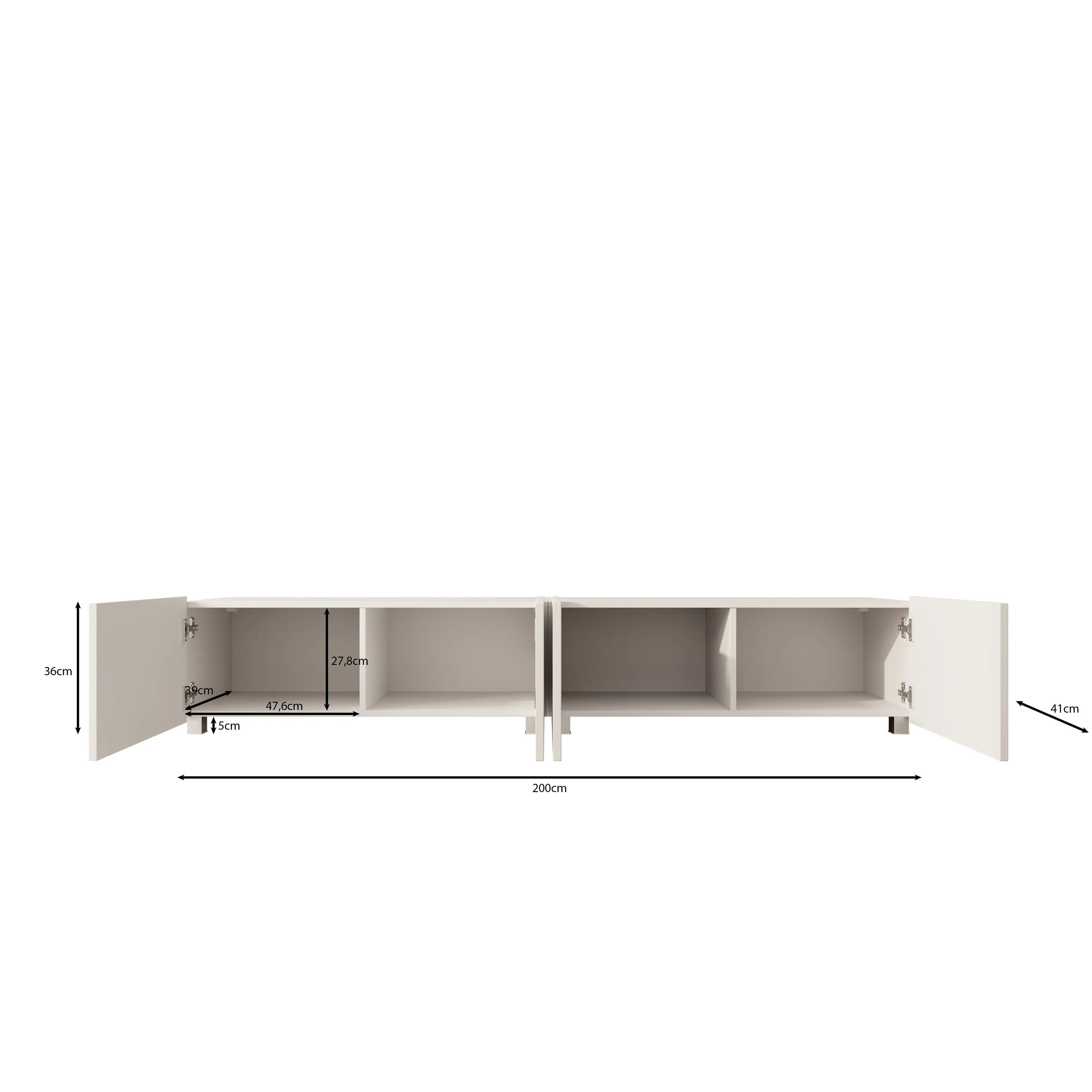 Kenderes - TV-Meubel - Beige - 200x41x38 cm - Image 6