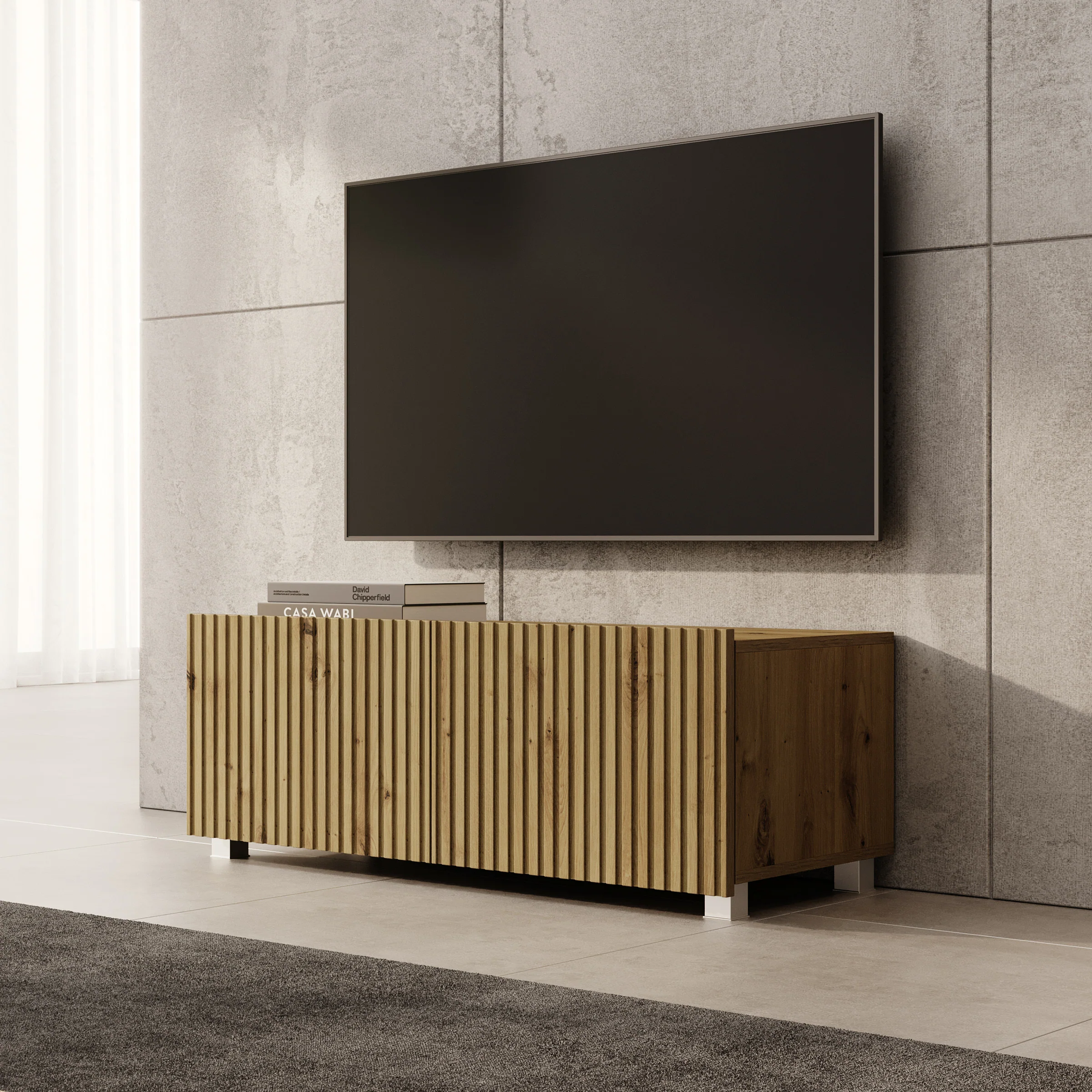 Kenderes - TV-Meubel - Eiken - 100x41x38 cm - Image 3
