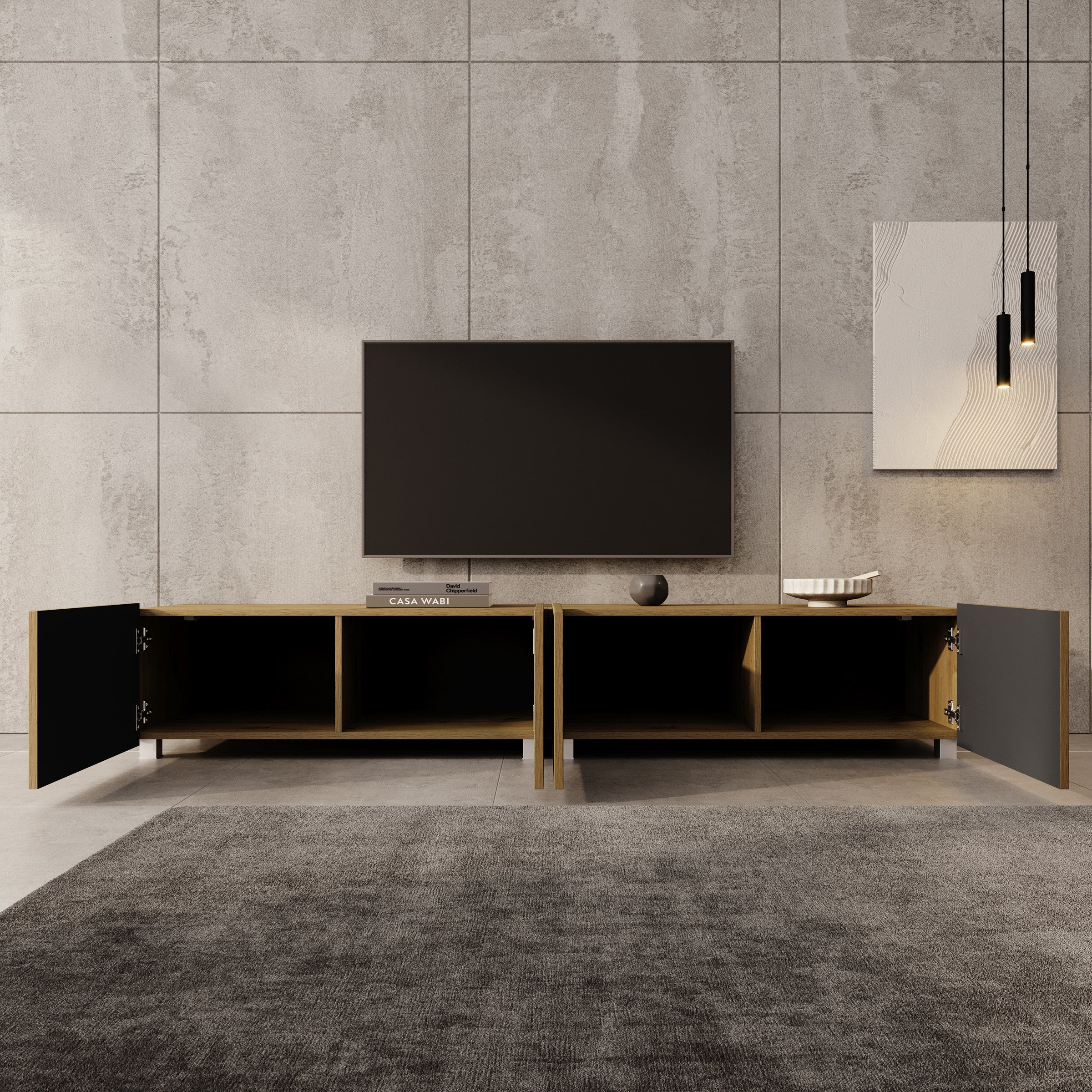 Kenderes - TV-Meubel - Eiken - 200x41x38 cm - Image 2