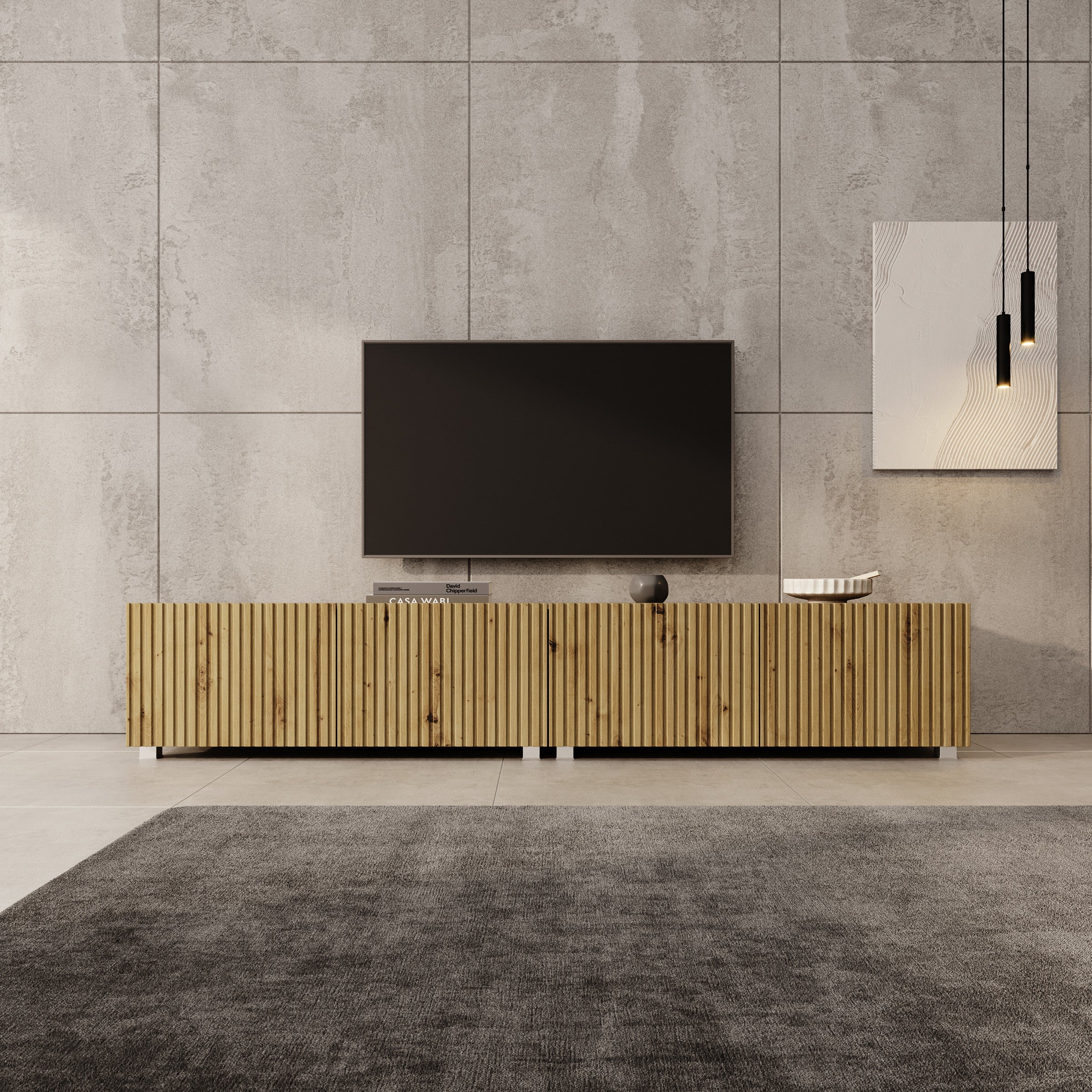 Kenderes - TV-Meubel - Eiken - 200x41x38 cm - Image 3