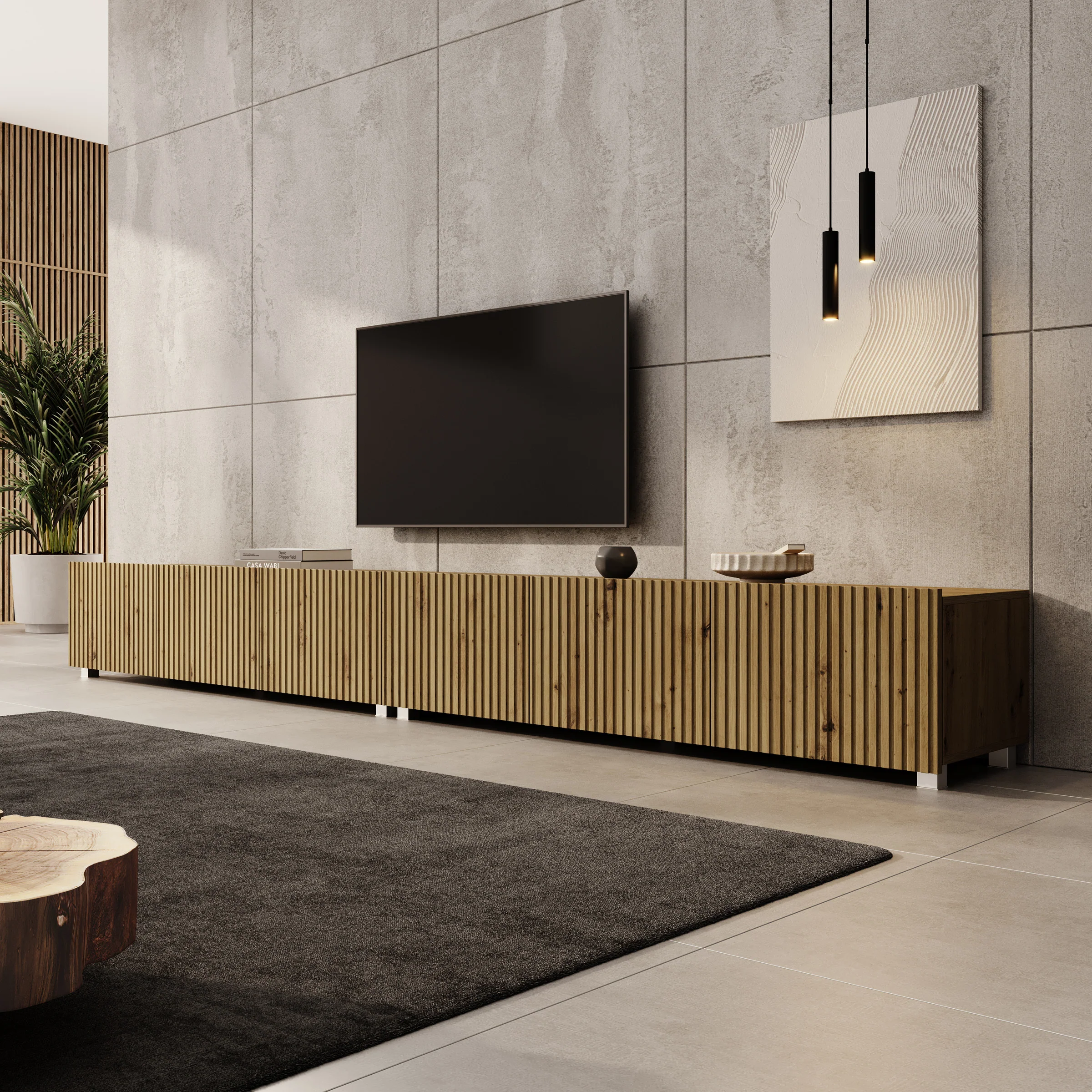 Kenderes - TV-Meubel - Eiken  - 300x41x38 cm - Image 3