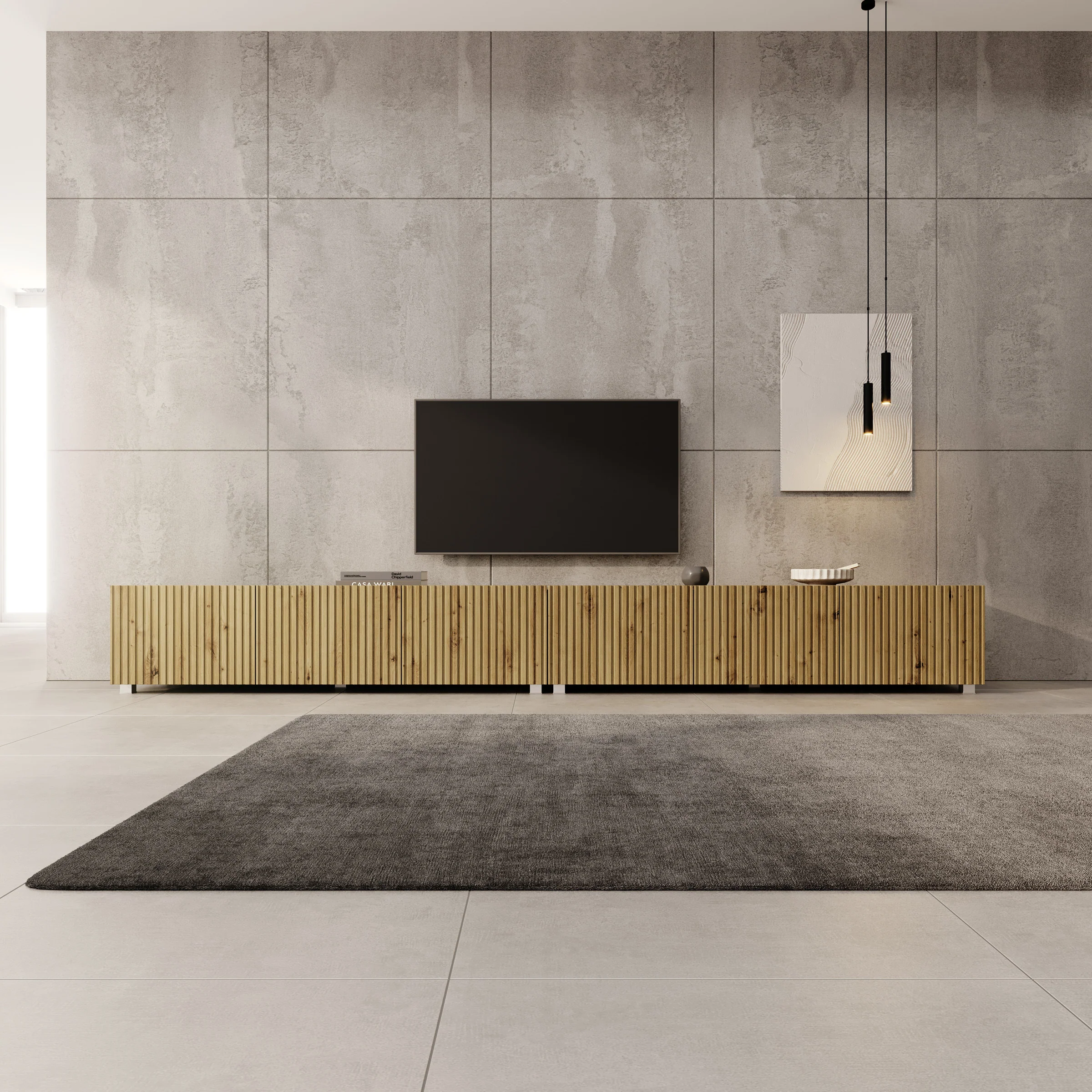 Kenderes - TV-Meubel - Eiken  - 300x41x38 cm - Image 4