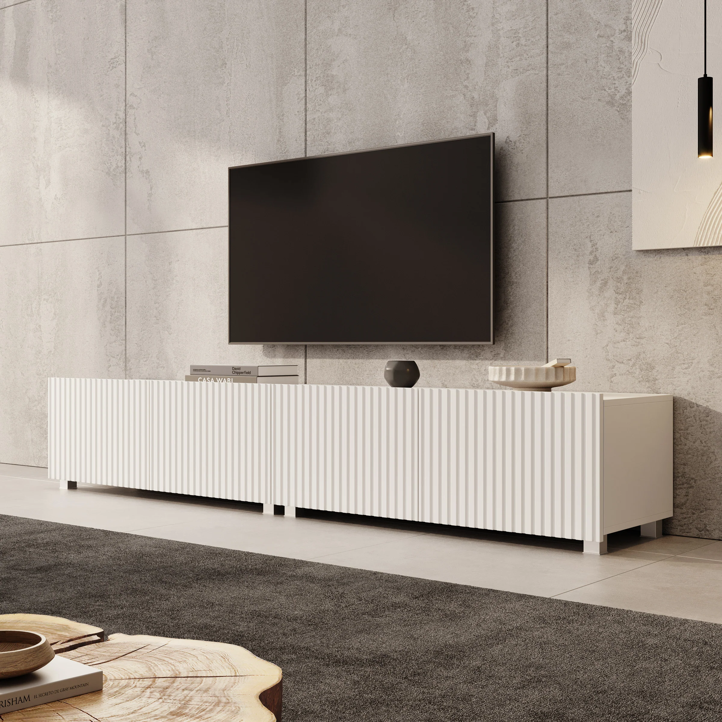 Kenderes - TV-Meubel - Wit - 200x41x38 cm - Image 4