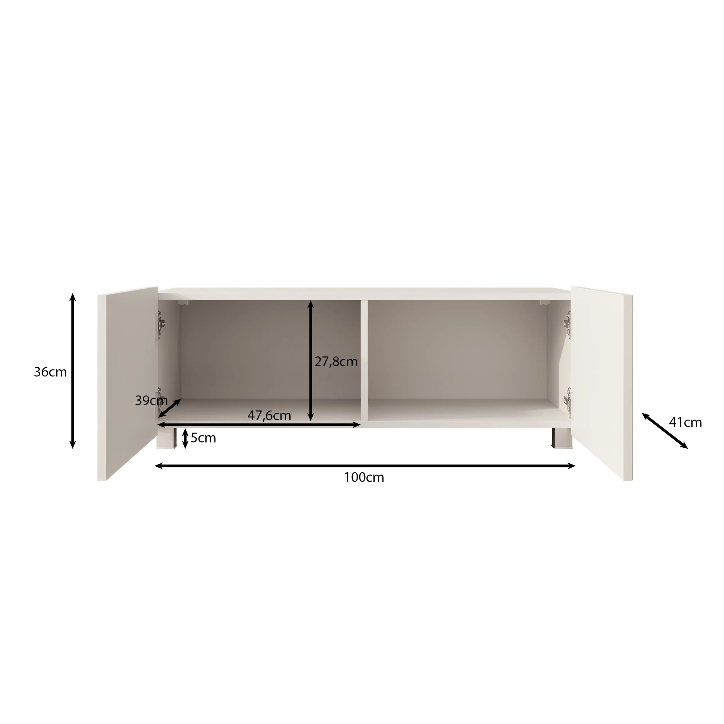 Kenderes - TV-Meubel - Wit - 100x41x38 cm - Image 6