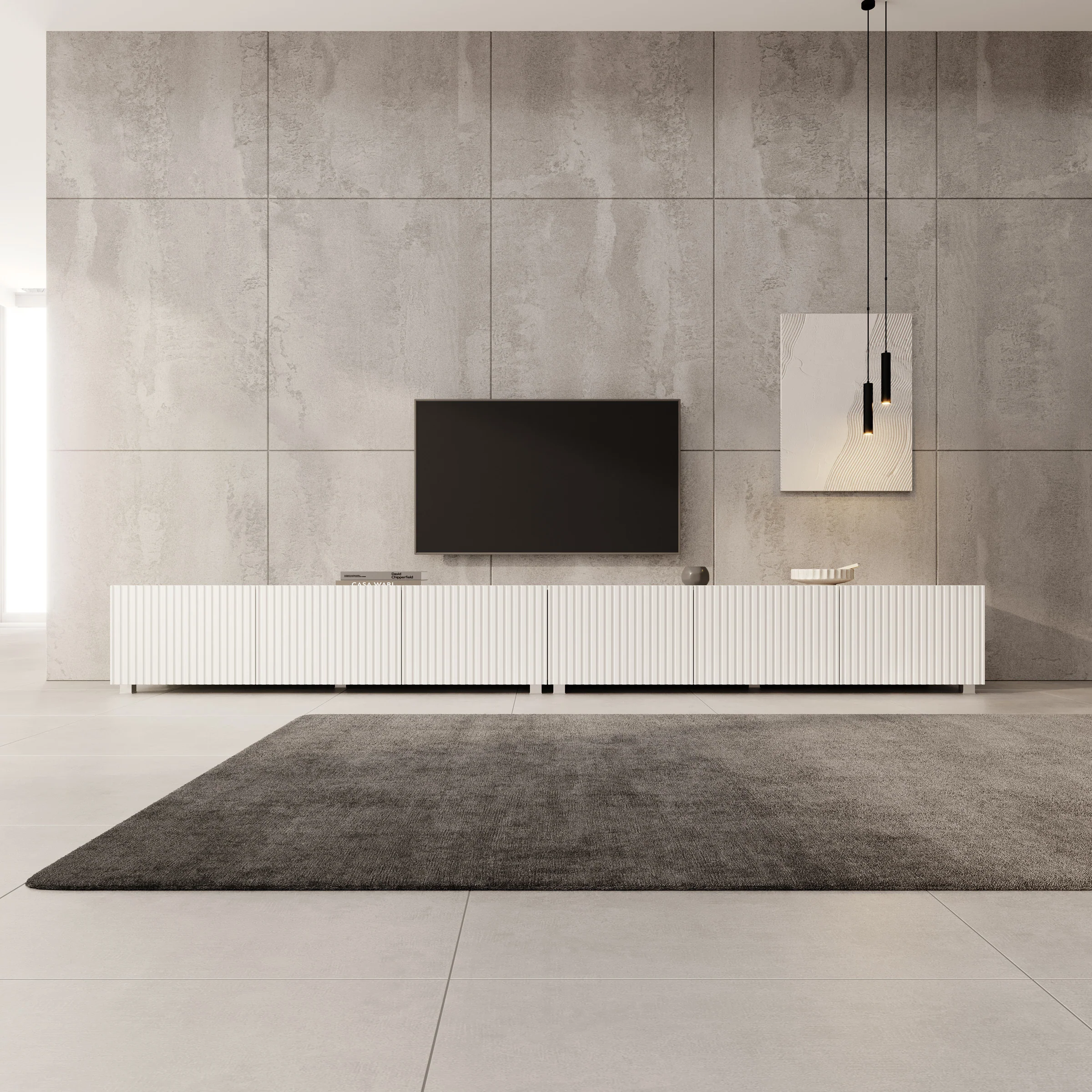 Kenderes - TV-Meubel - Wit - 300x41x38 cm - Image 3