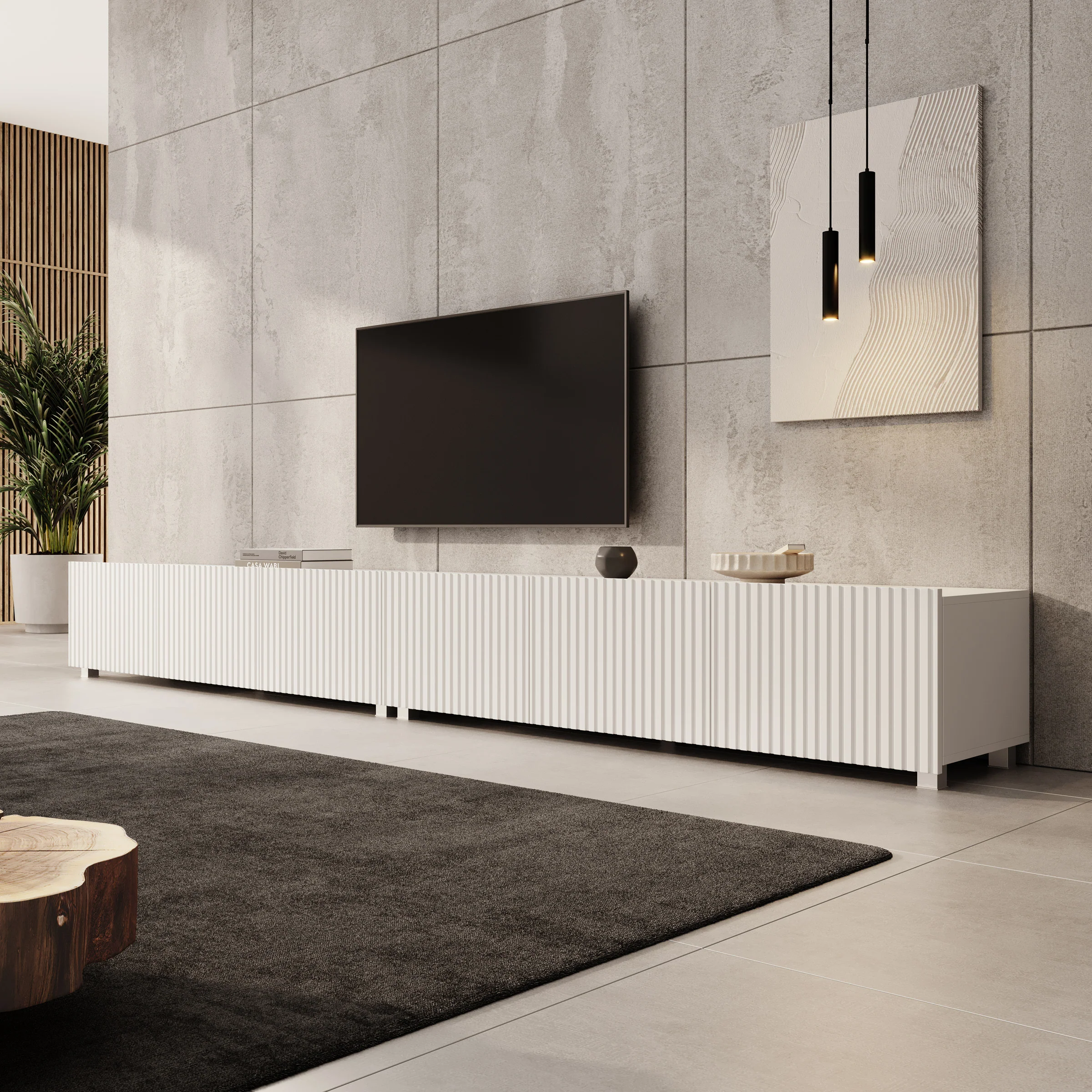 Kenderes - TV-Meubel - Wit - 300x41x38 cm - Image 4