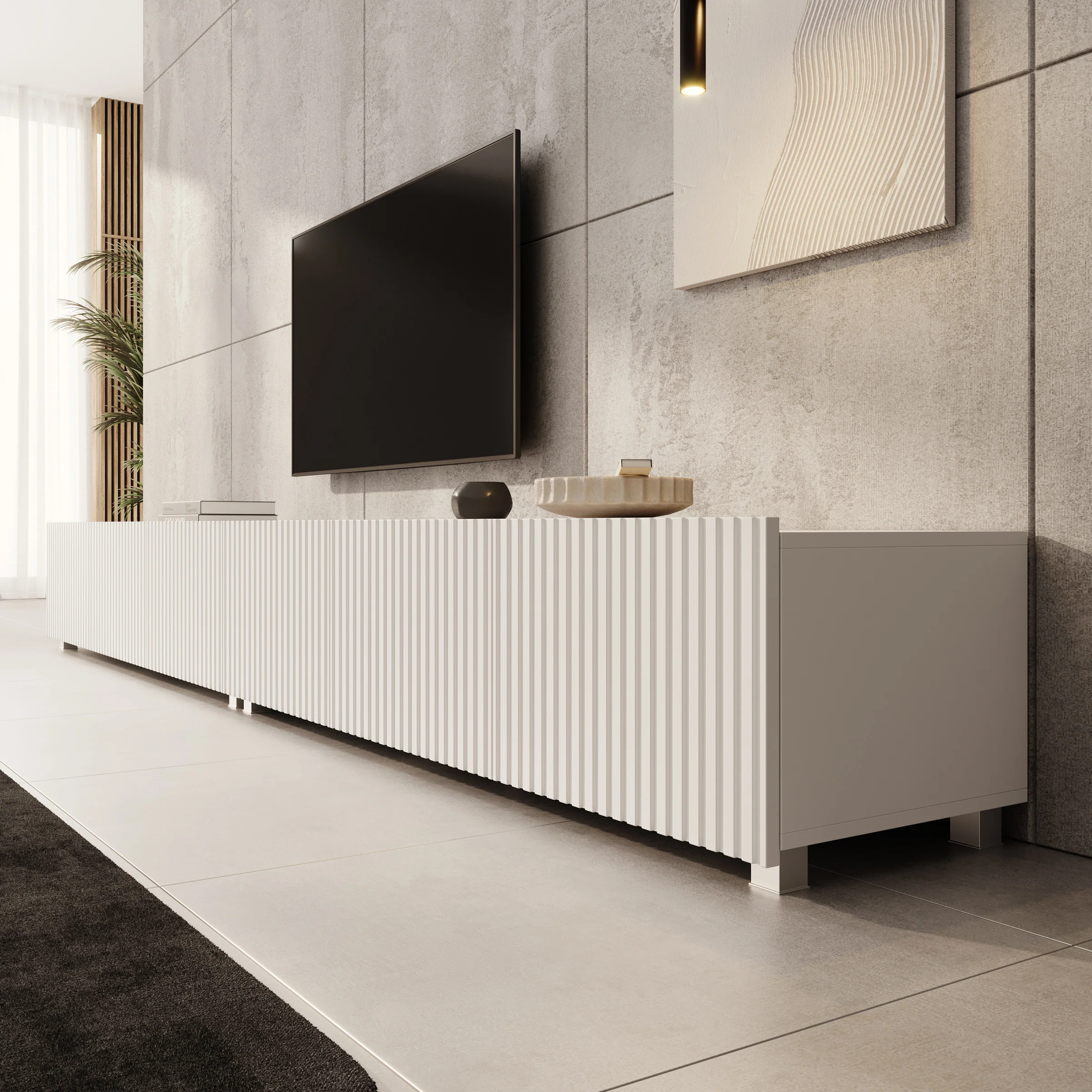 Kenderes - TV-Meubel - Wit - 300x41x38 cm - Image 5