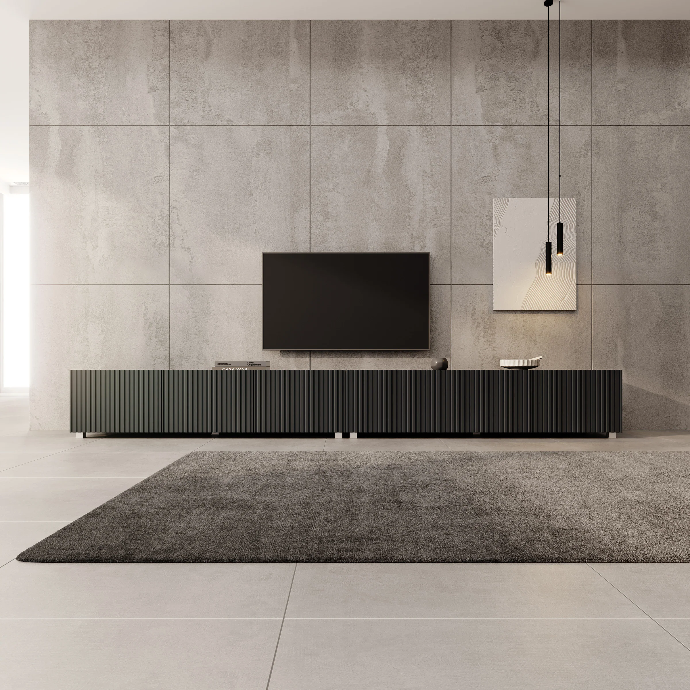 Kenderes - TV-Meubel - Zwart - 300x41x38 cm - Image 3