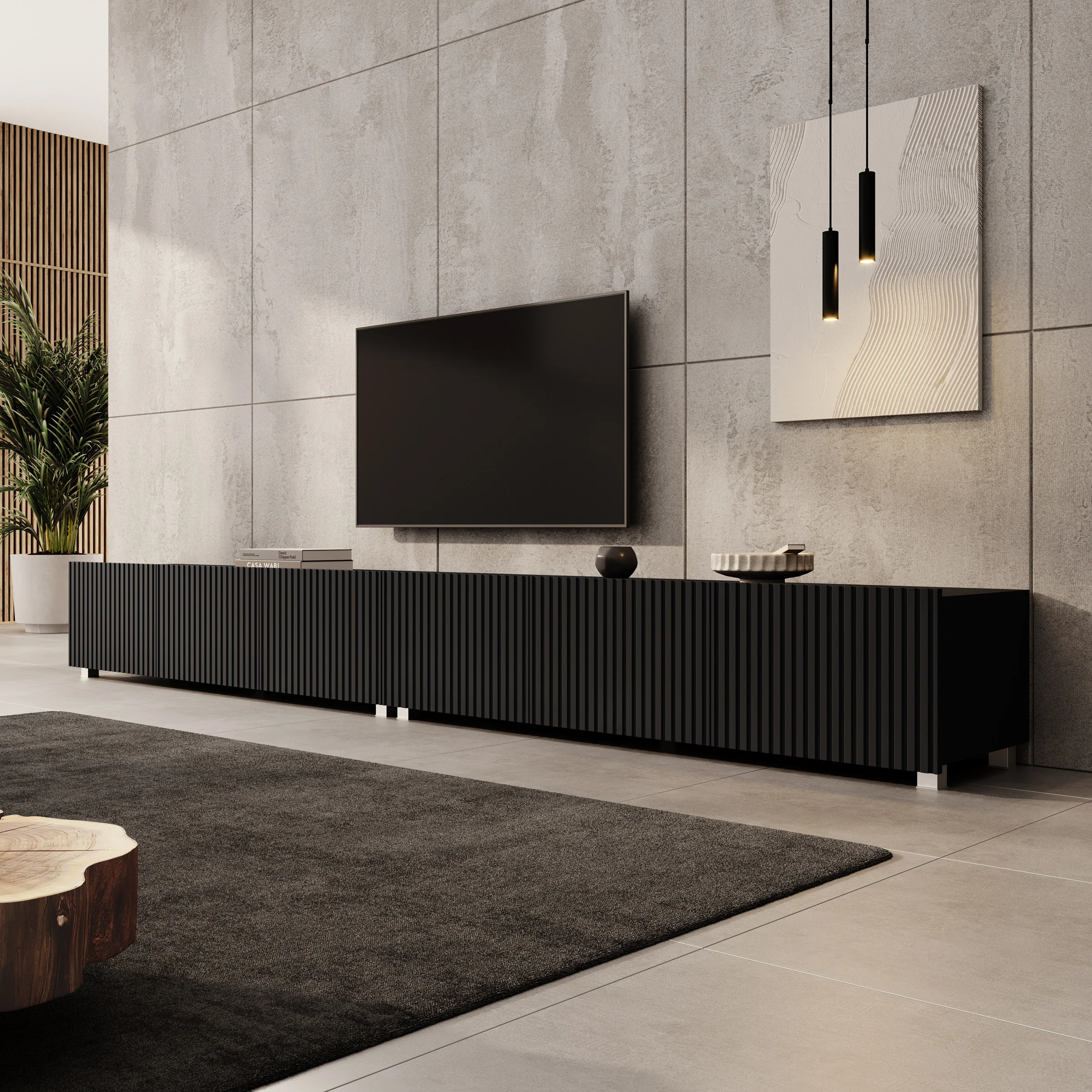 Kenderes - TV-Meubel - Zwart - 300x41x38 cm - Image 4