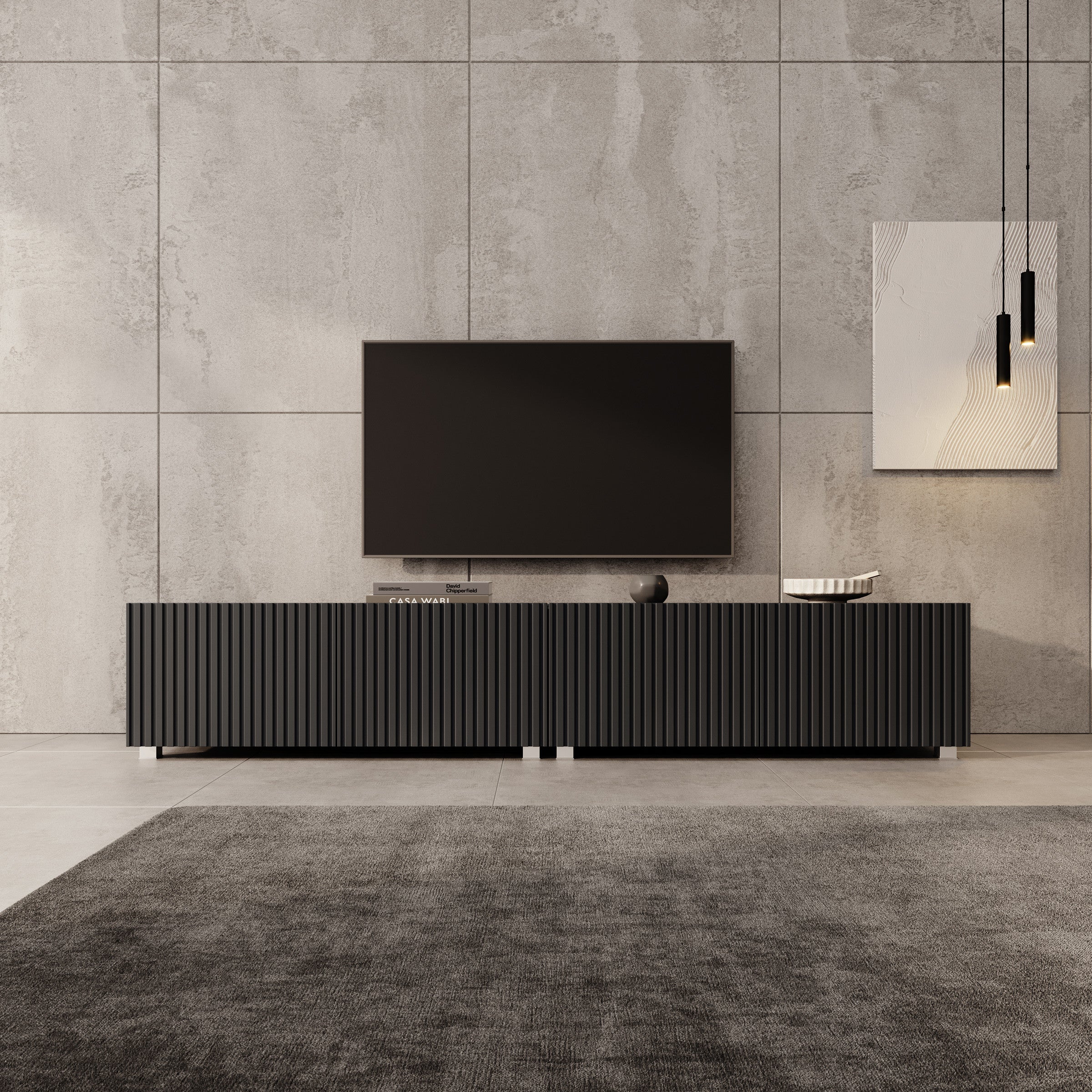 Kenderes - TV-Meubel - Zwart - 200x41x38 cm - Image 3