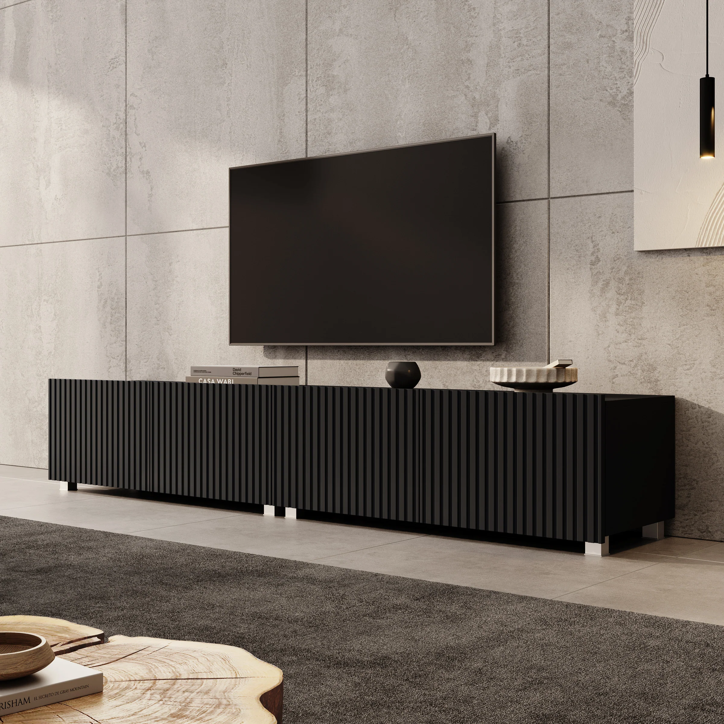Kenderes - TV-Meubel - Zwart - 200x41x38 cm - Image 4