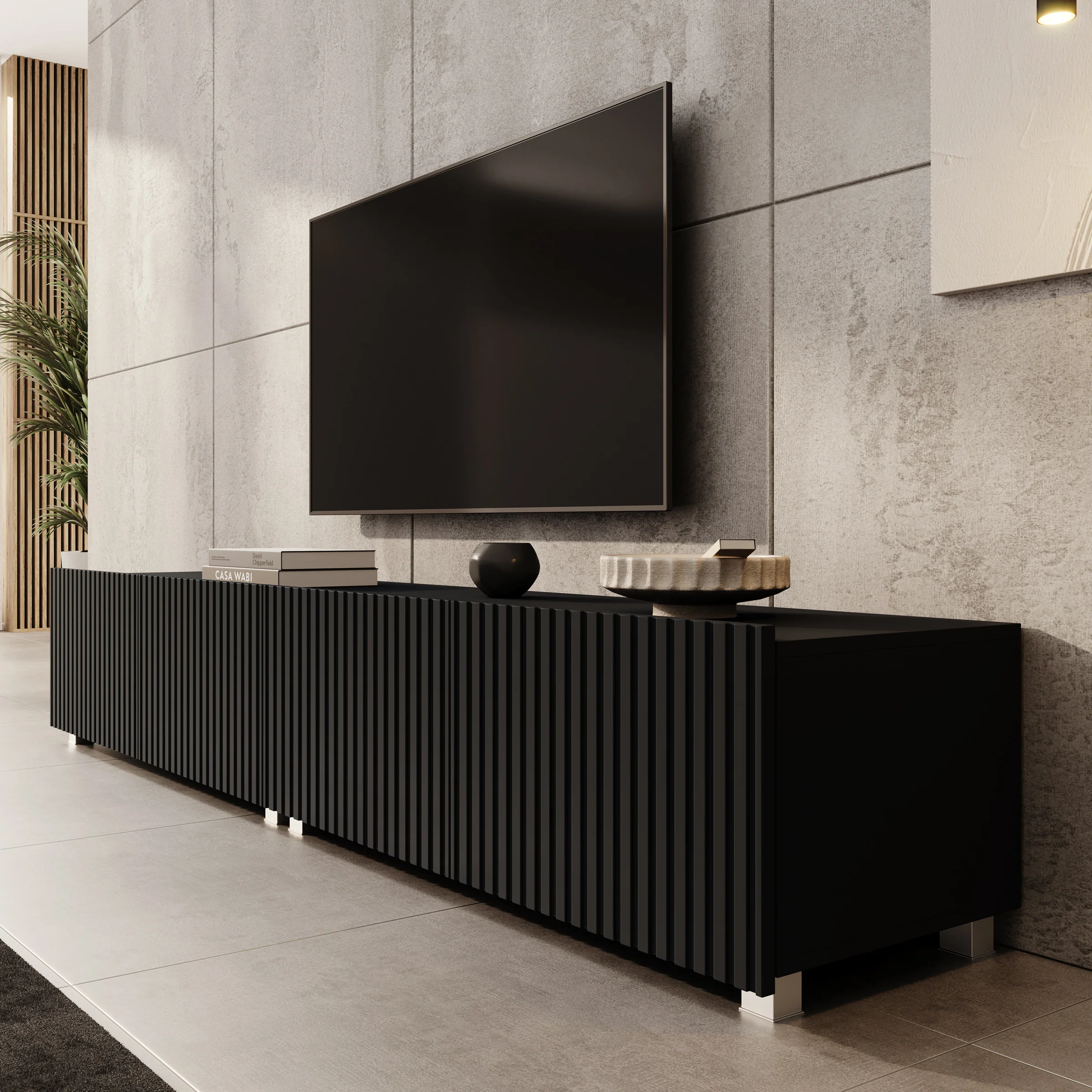 Kenderes - TV-Meubel - Zwart - 200x41x38 cm - Image 5