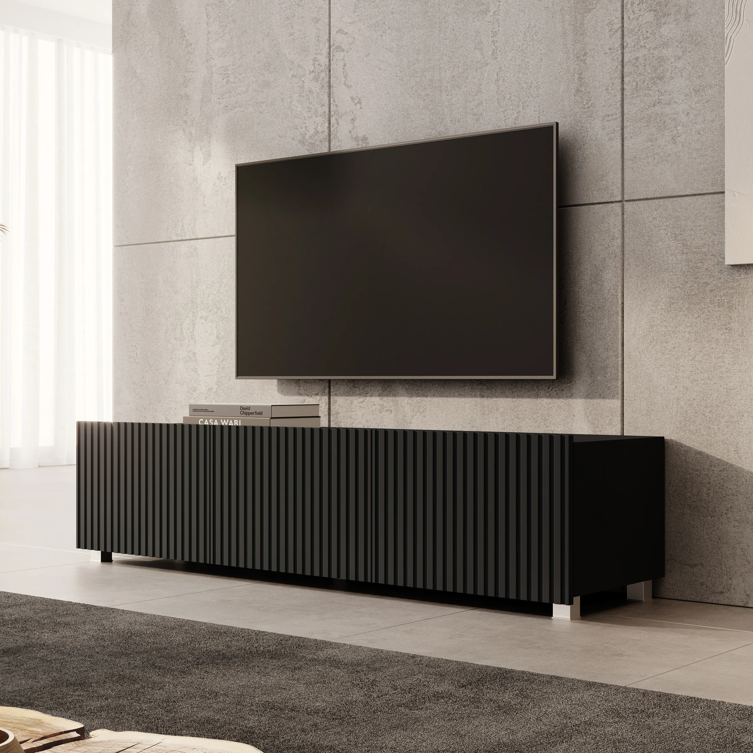 Kenderes - TV-Meubel - Zwart - 150x41x38 cm - Image 3