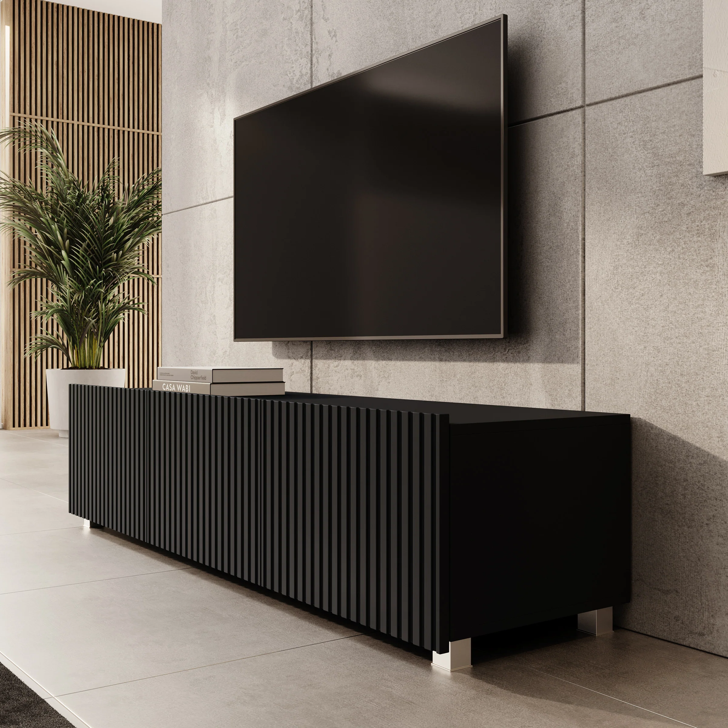 Kenderes - TV-Meubel - Zwart - 150x41x38 cm - Image 5