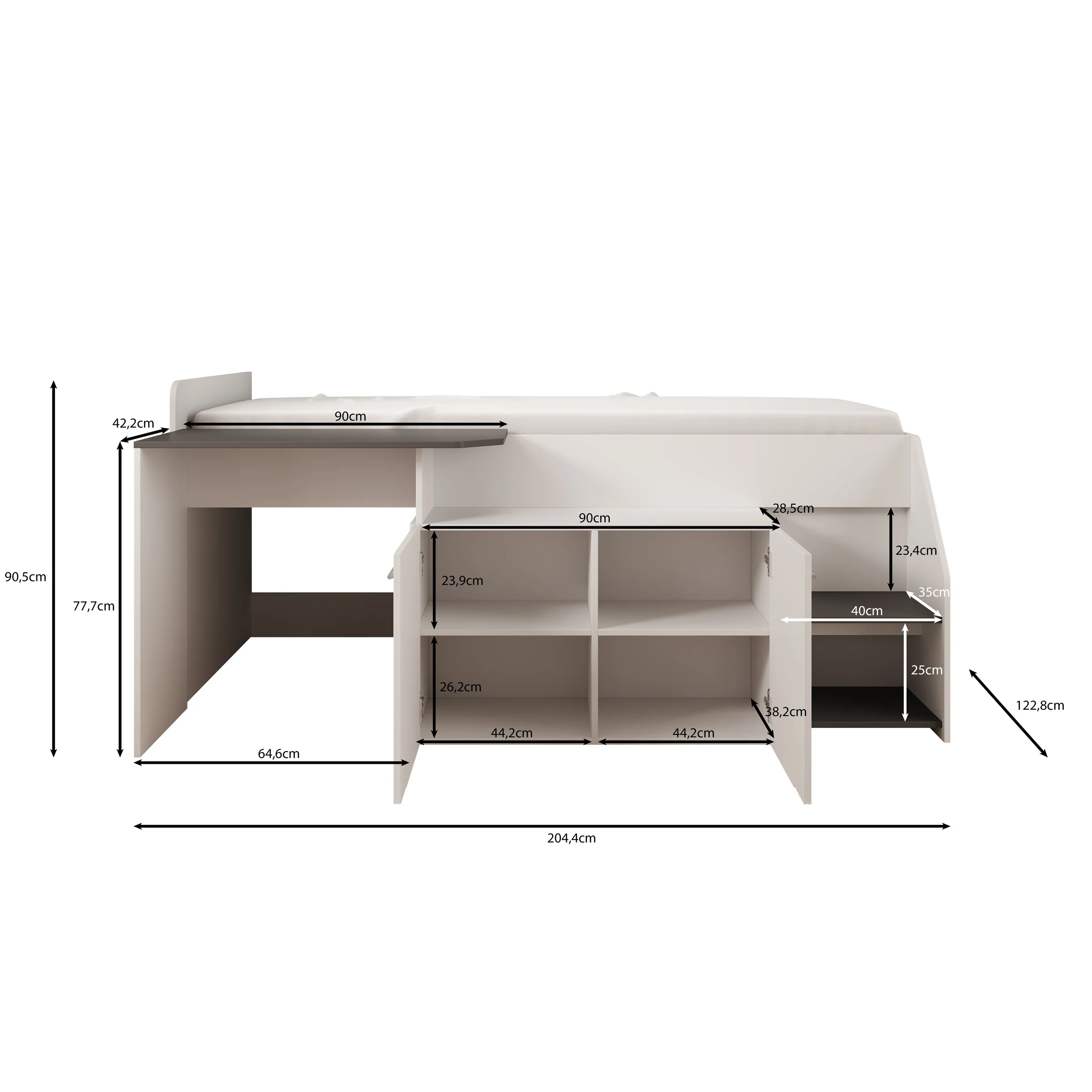 Maddox - Bed - Wit - 90x200 - Image 4
