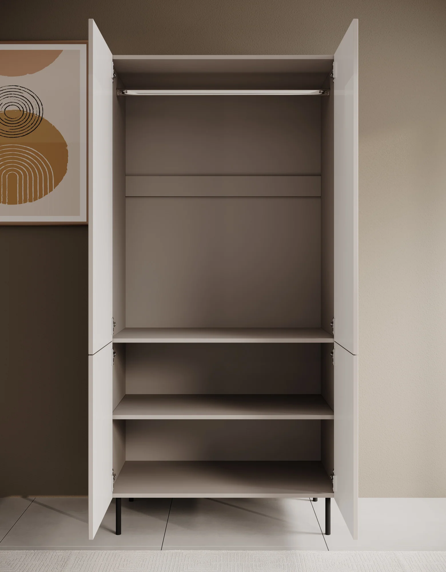 Alex - Kledingkast 4-deurs - Beige - 90x52x185 cm - Image 3