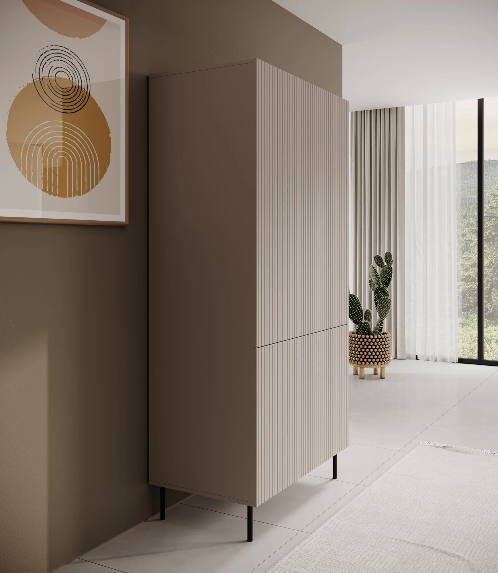 Alex - Kledingkast 4-deurs - Beige - 90x52x185 cm - Image 4
