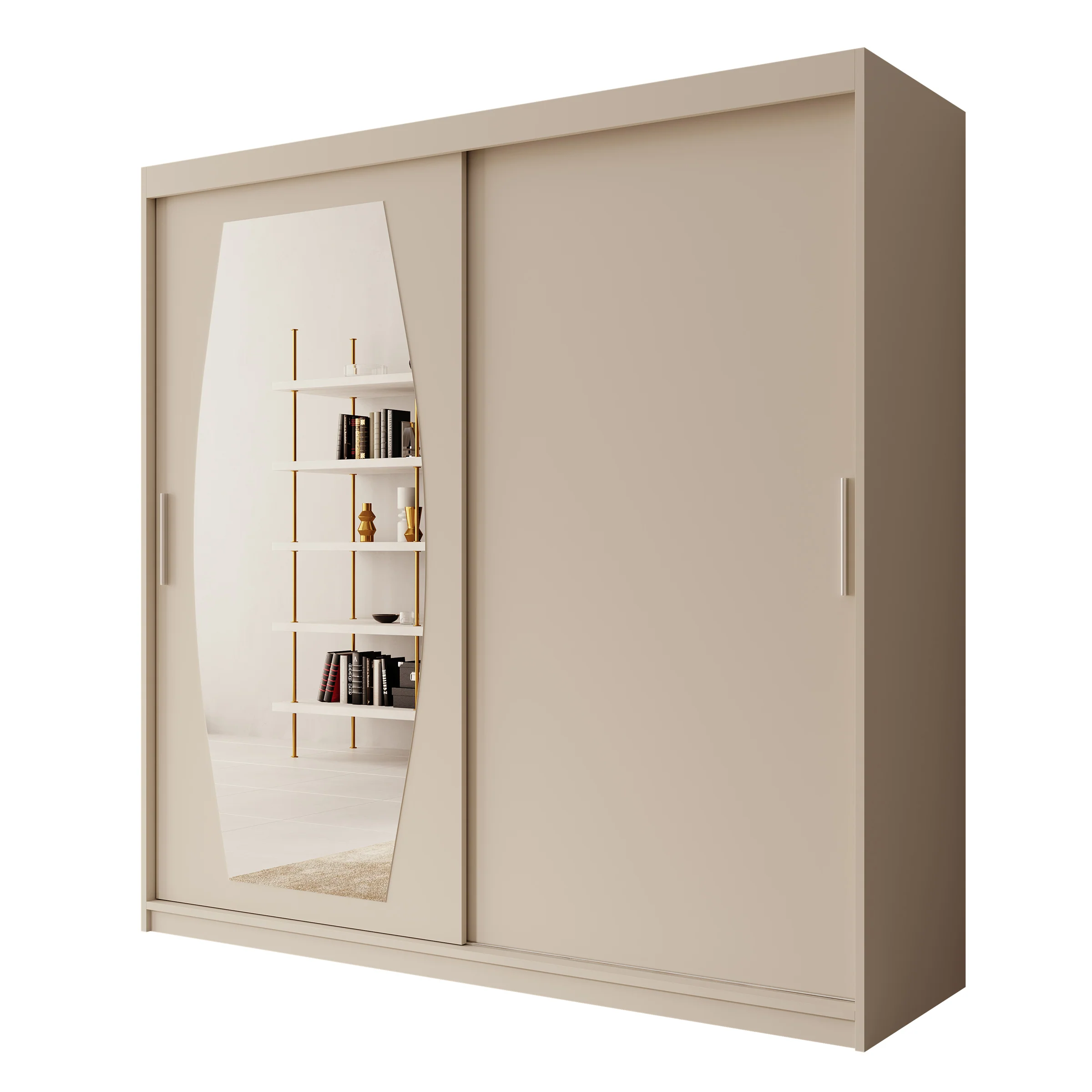 Azai - Kledingkast met schuifdeuren - Beige - 200x62x200 cm - Image 6