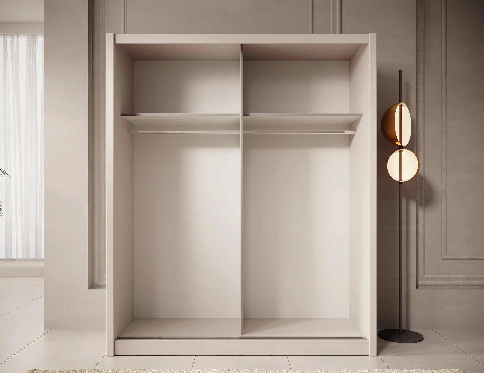 Azul - Kledingkast met schuifdeuren - Beige - 180x60x216 cm - Image 3