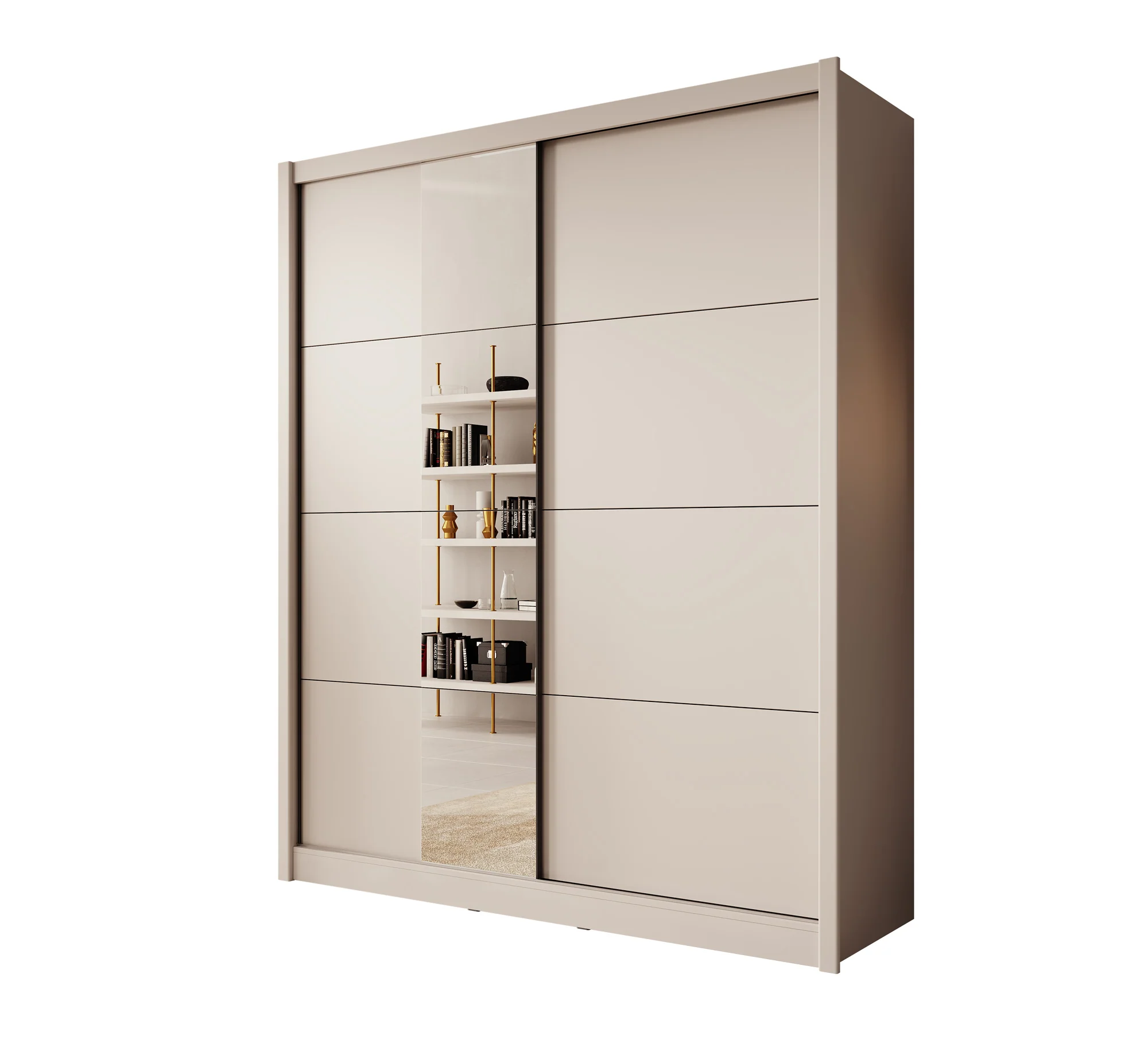 Azul - Kledingkast met schuifdeuren - Beige - 180x60x216 cm - Image 6