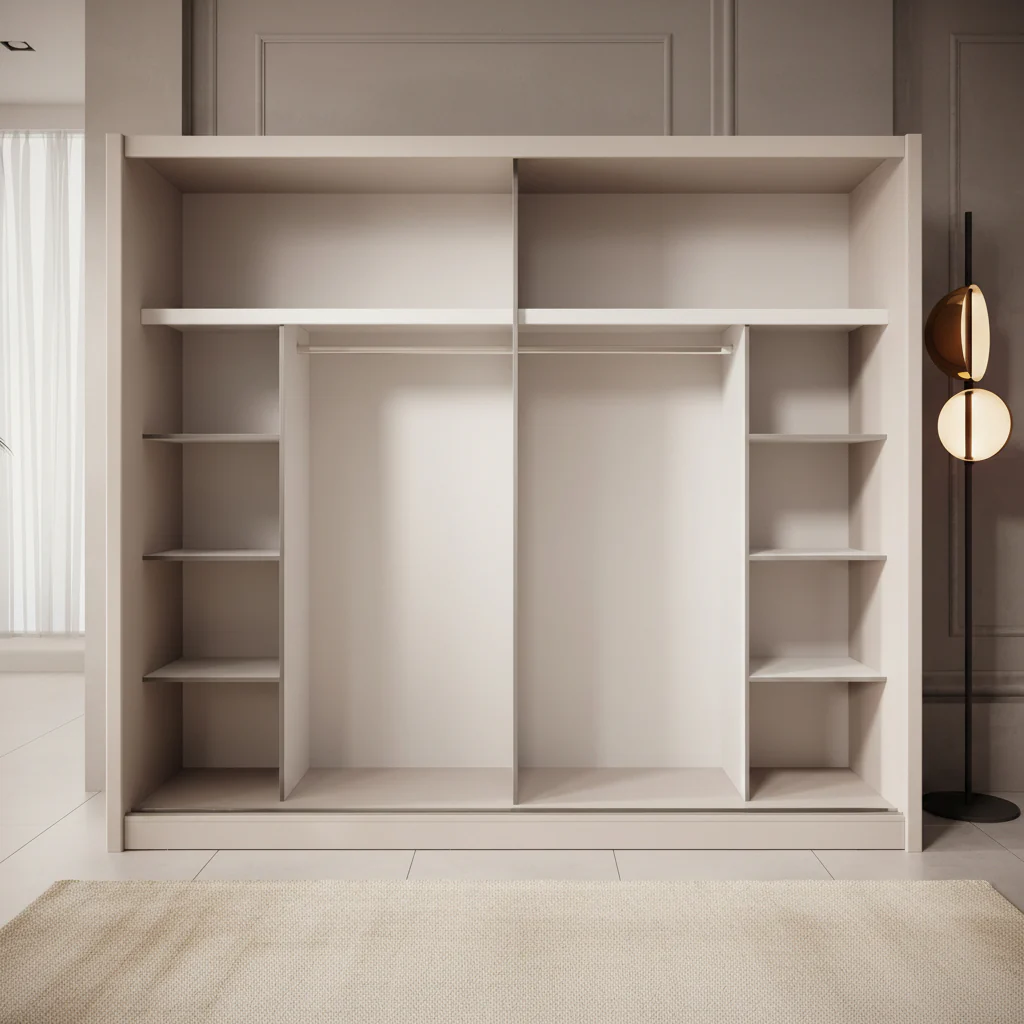 Azul - Kledingkast met schuifdeuren - Beige - 251x60x216 cm - Image 3