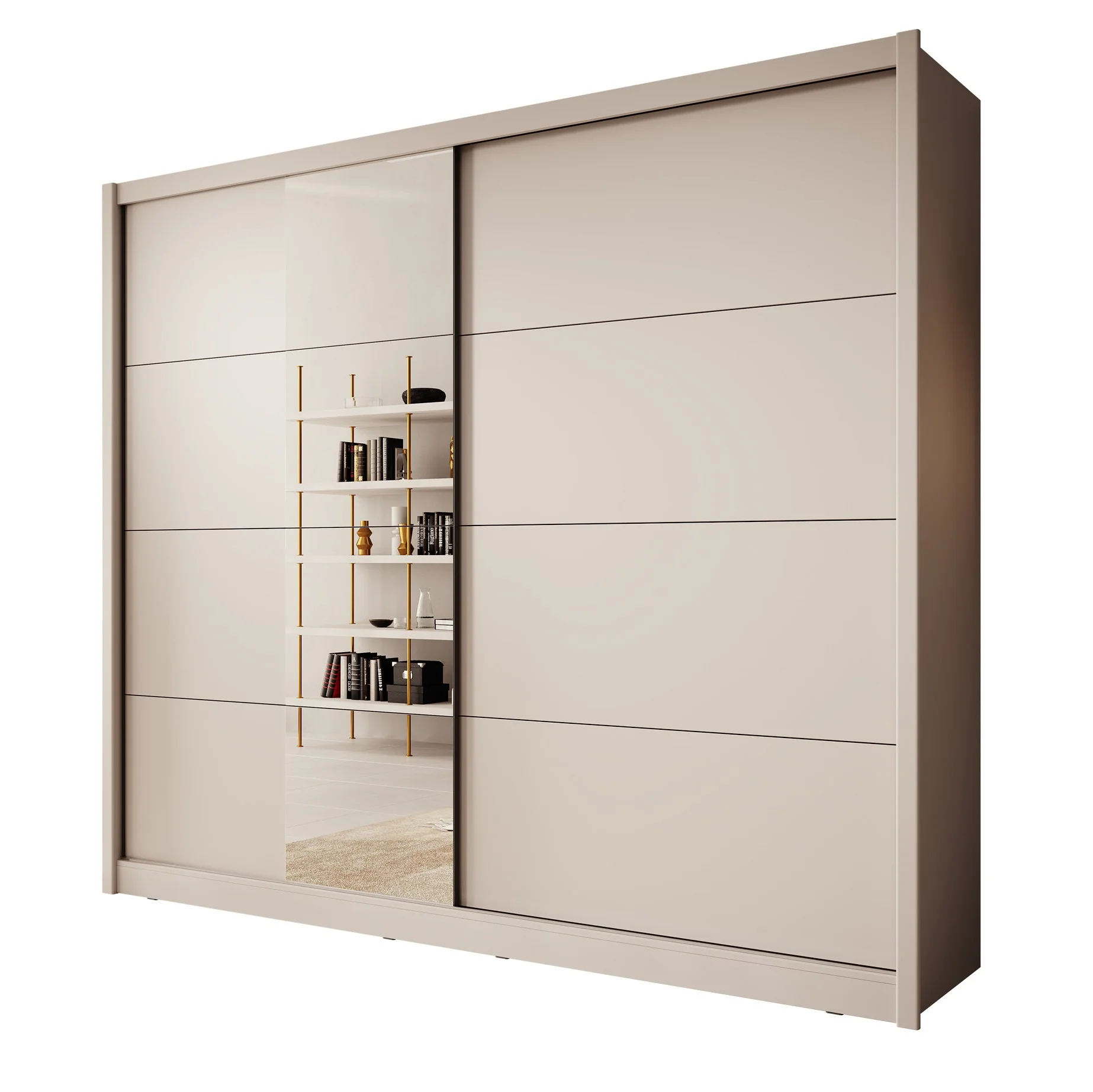 Azul - Kledingkast met schuifdeuren - Beige - 251x60x216 cm - Image 6