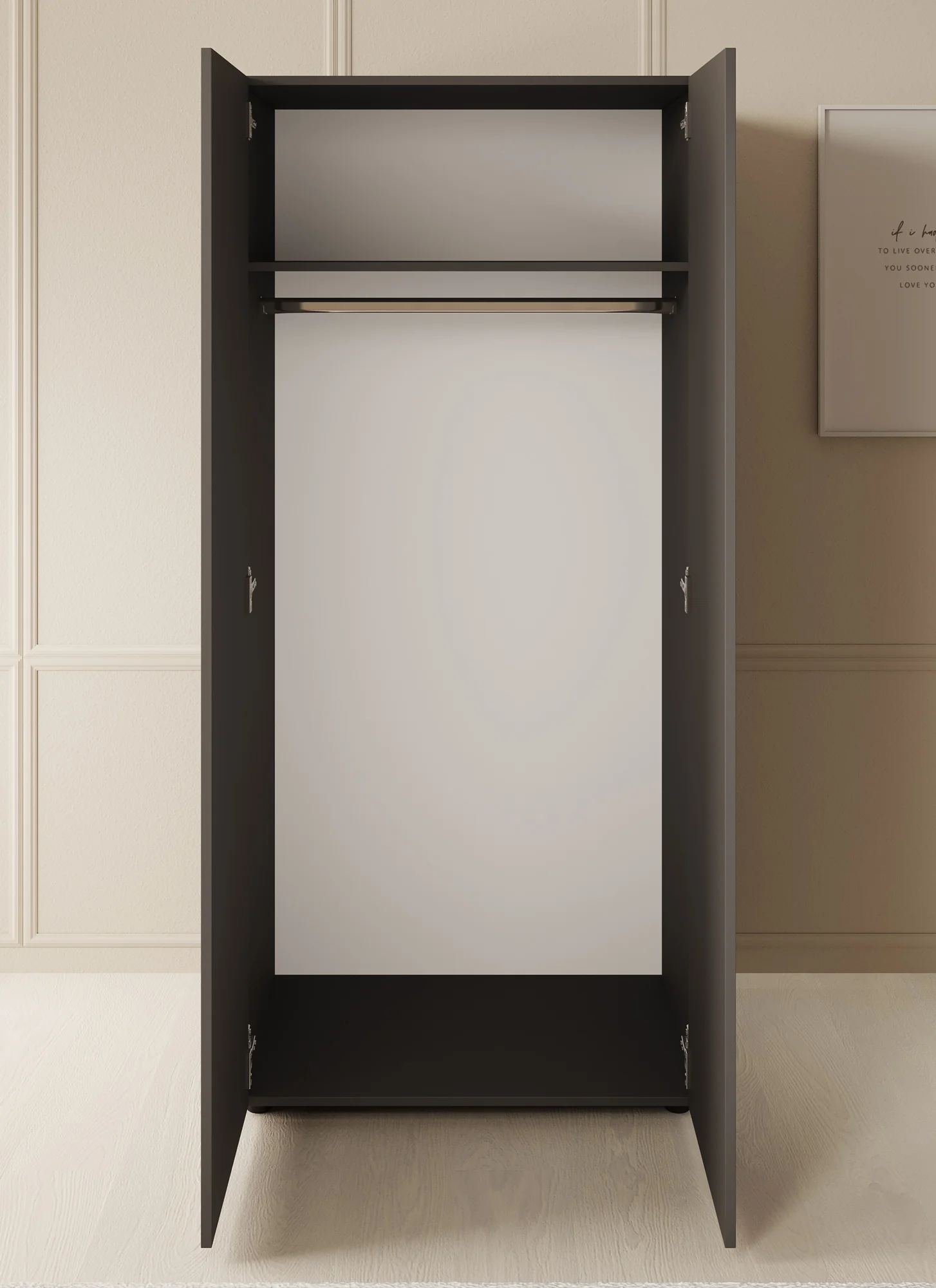 Bellini - Kledingkast 2-deurs - Antraciet - 80x51x177 cm - Image 3
