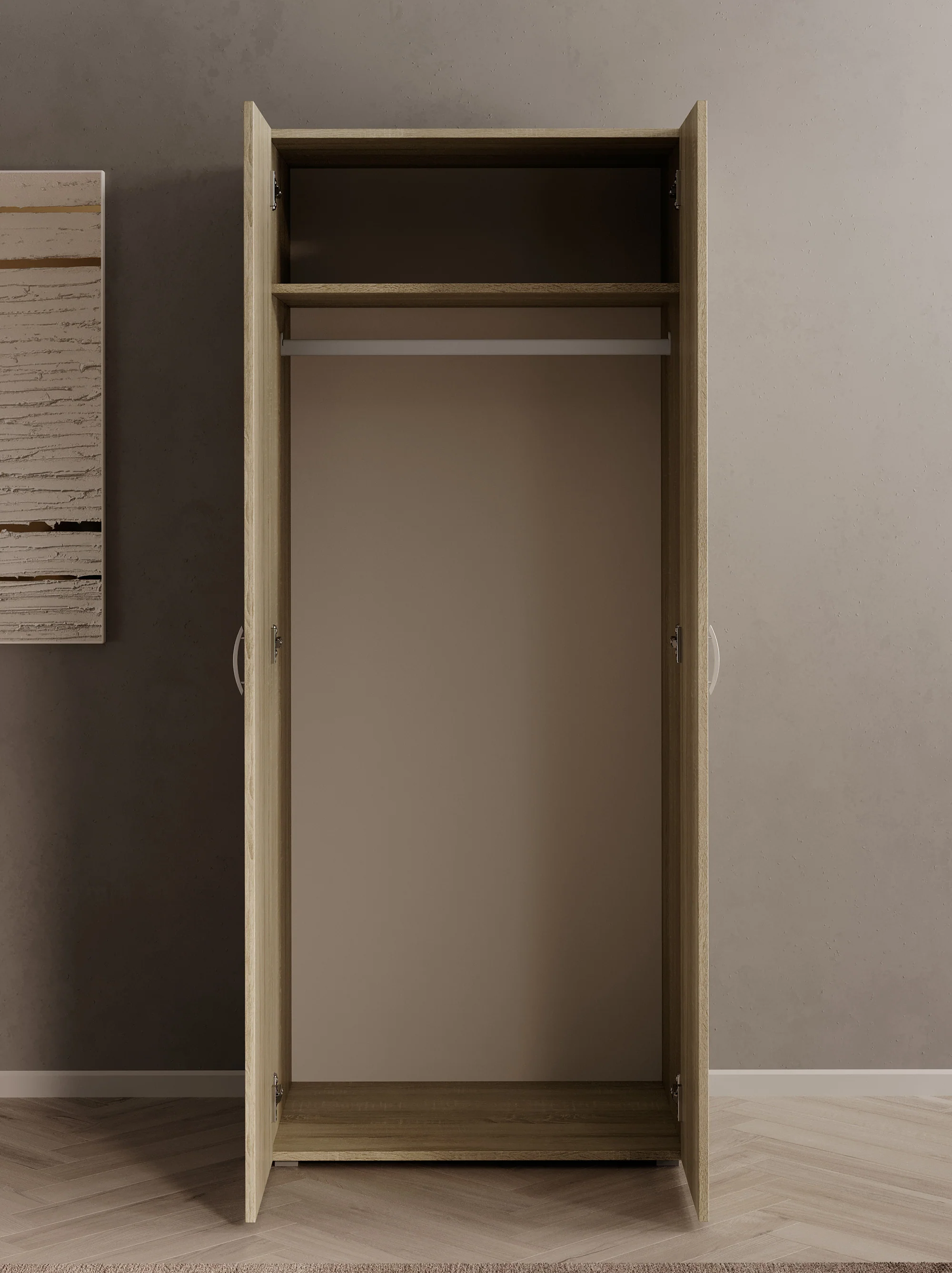 Bernd - Kledingkast 2-deurs - Licht eiken - 74x52x179 cm - Image 3