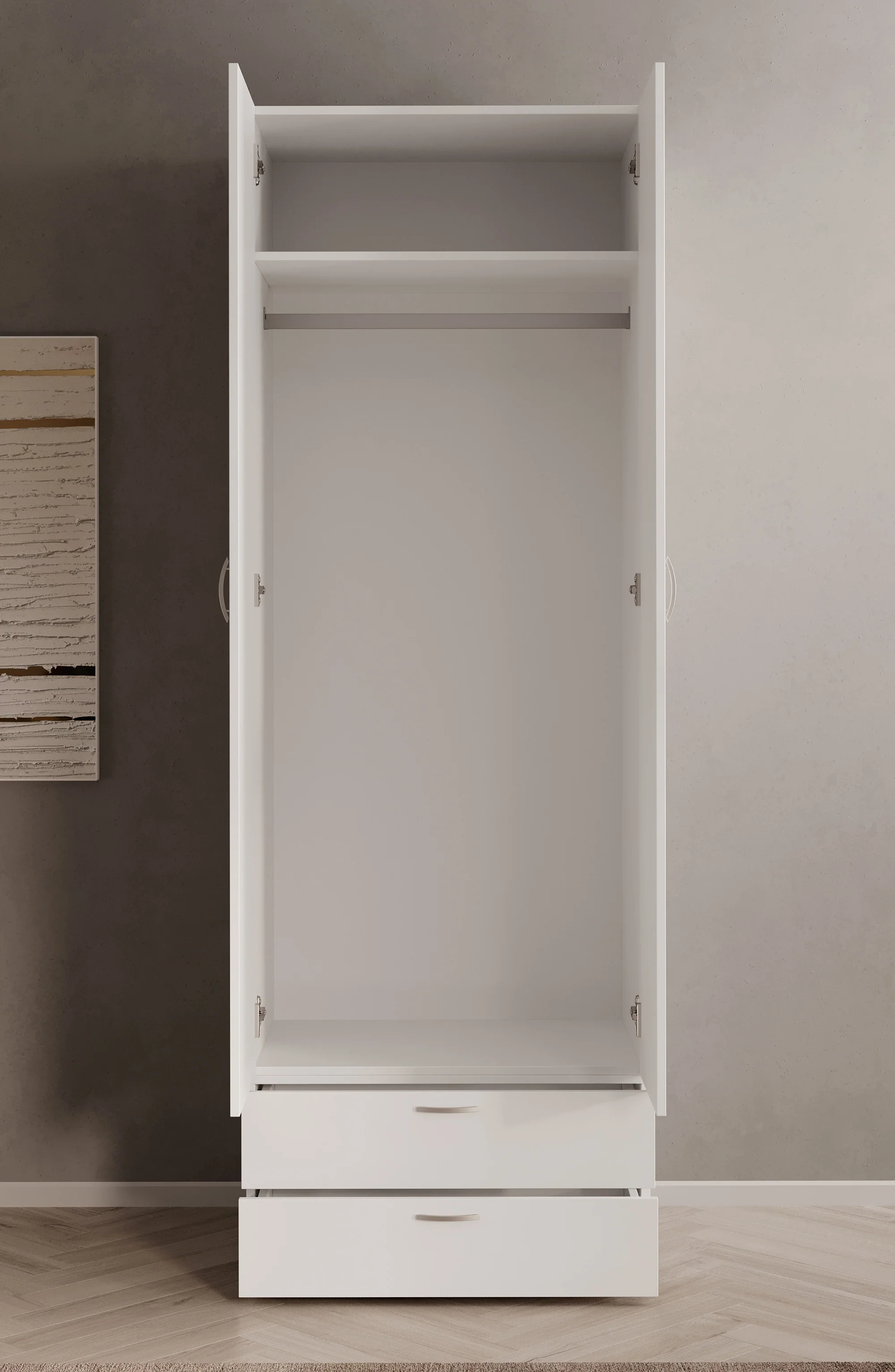Bernd - Kledingkast  - Wit - 74x52x214 cm - Image 3