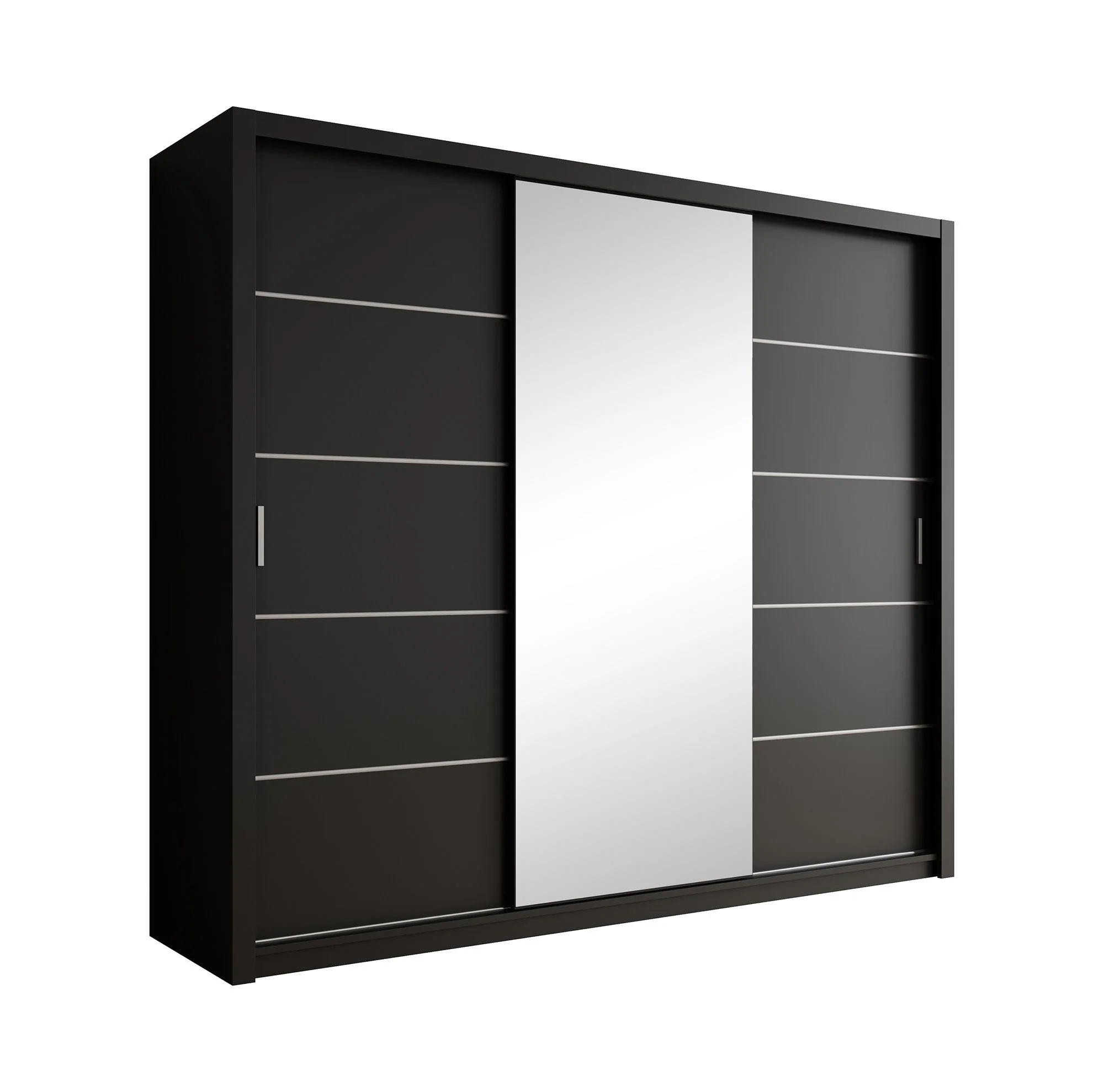 Blake - Kledingkast met schuifdeuren - Zwart - 250x62x215 cm - Image 7