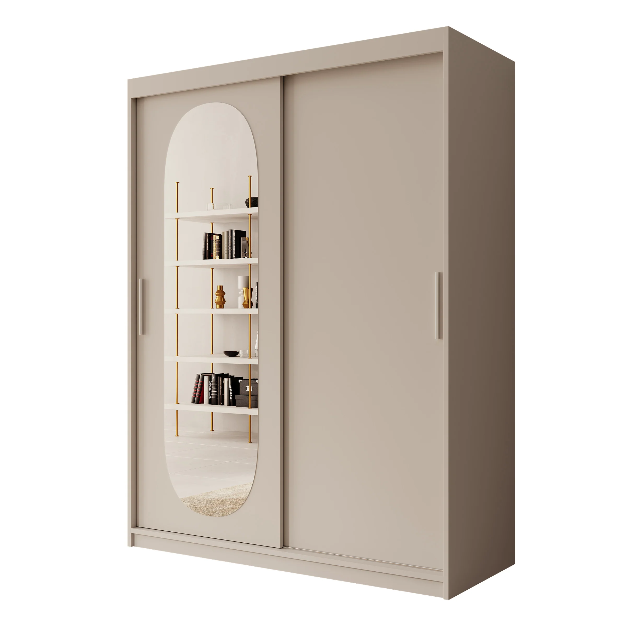 Bodhi - Kledingkast met schuifdeuren - Beige - 150x62x200 cm - Image 6