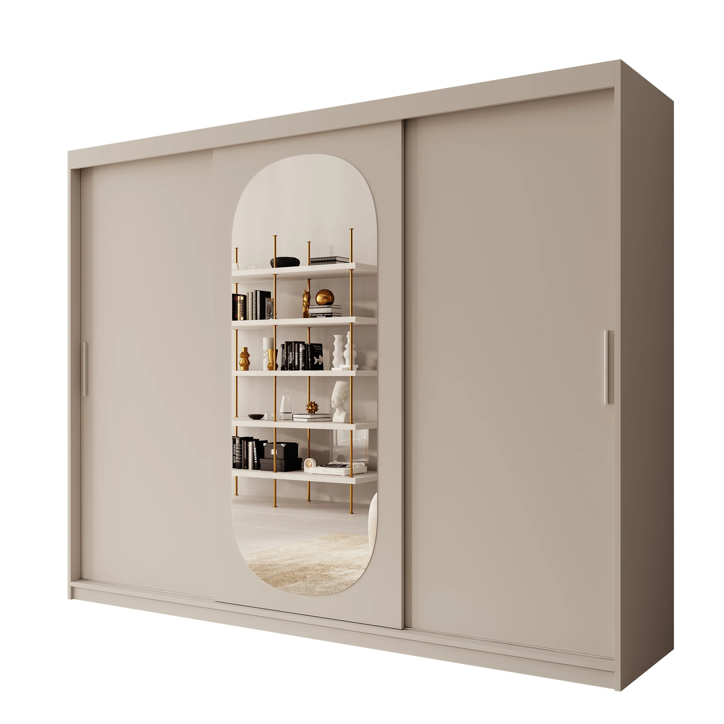 Bodhi - Kledingkast met schuifdeuren - Beige 250x62x200 cm - Image 6