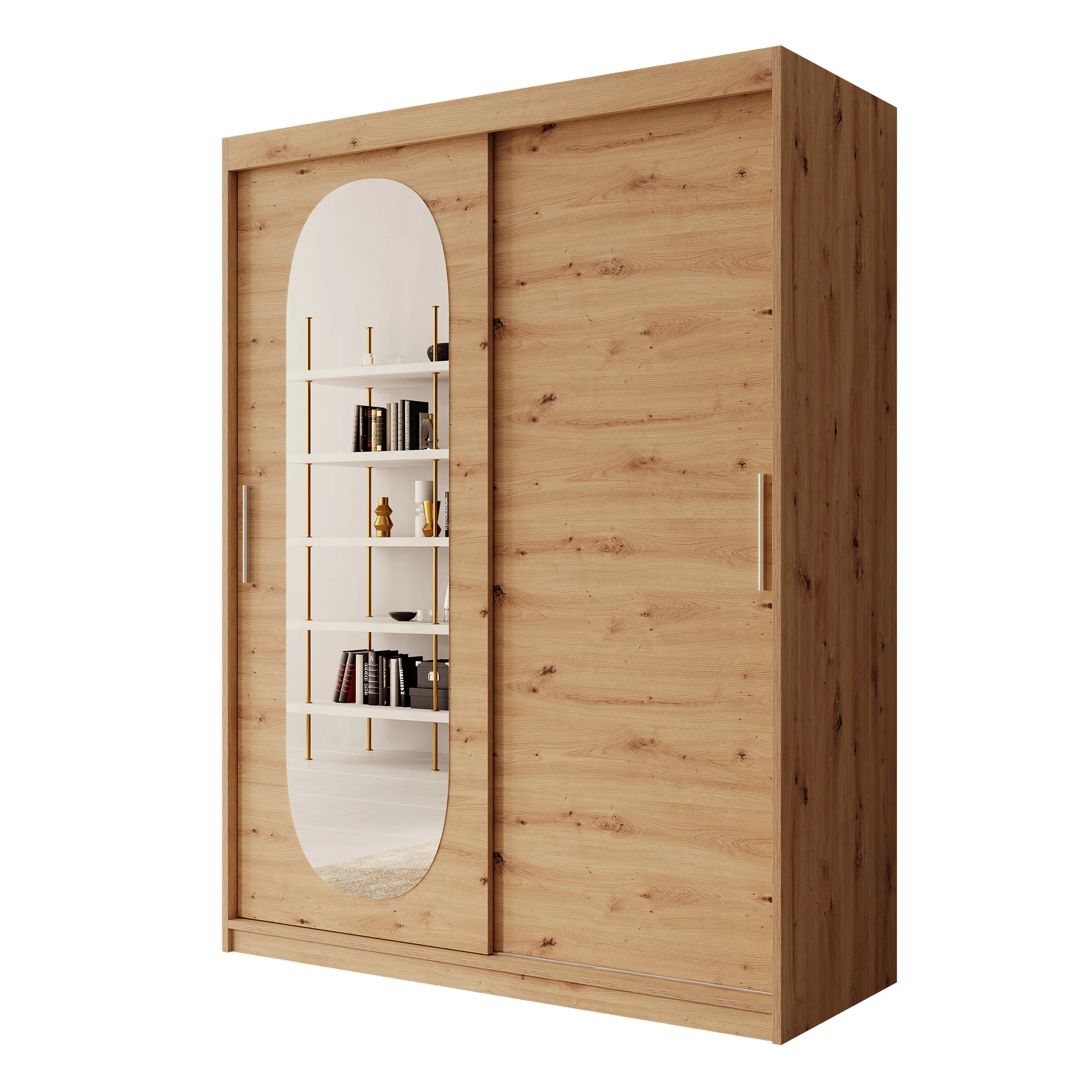 Bodhi - Kledingkast met schuifdeuren - Eiken - 150x62x200 cm - Image 6