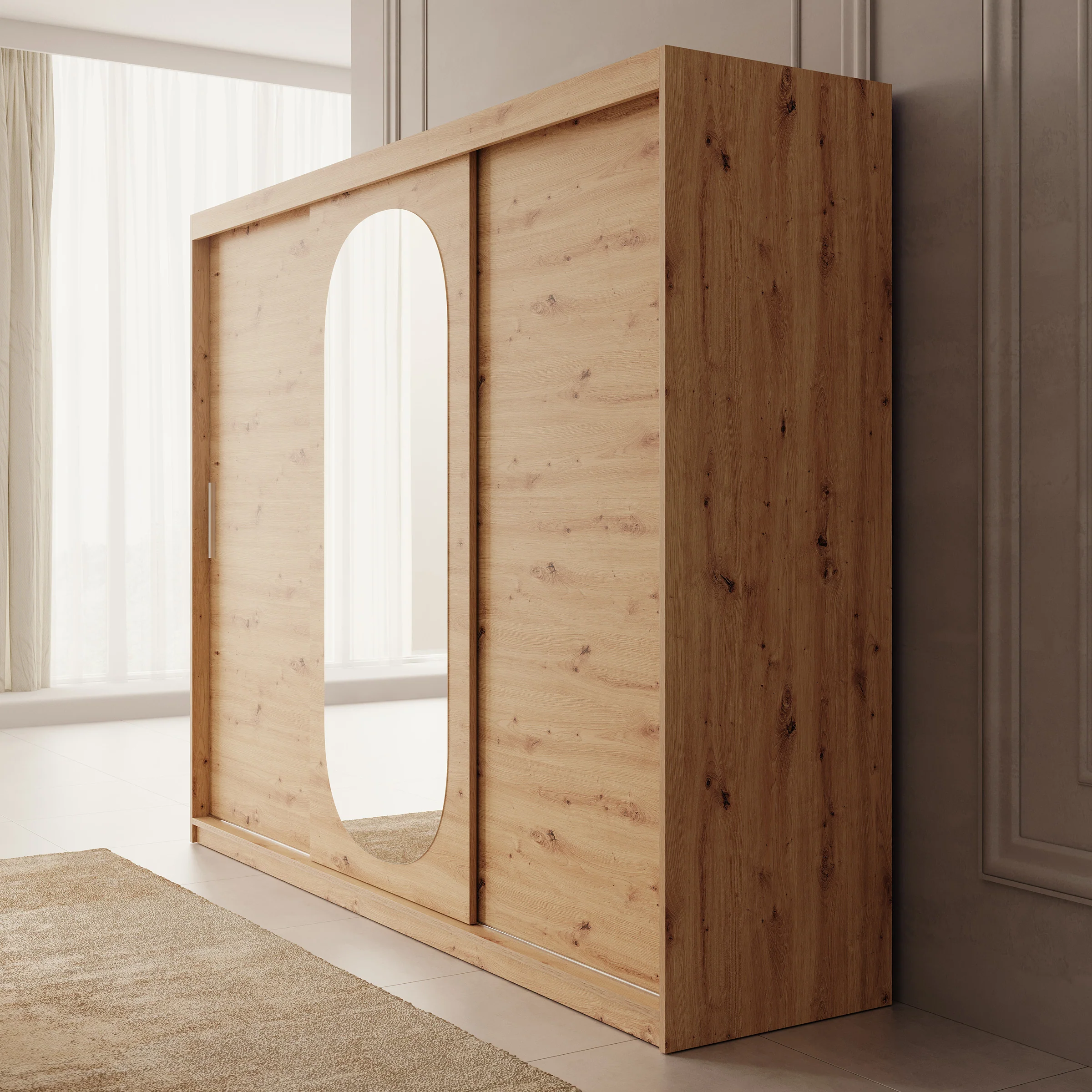 Bodhi - Kledingkast met schuifdeuren - Eiken - 250x62x200 cm - Image 3