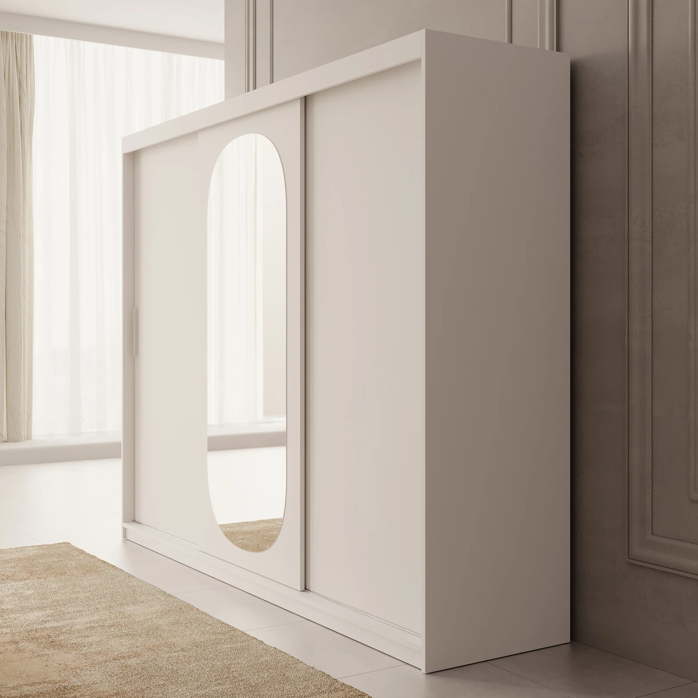 Bodhi - Kledingkast met schuifdeuren - Wit 250x62x200 cm - Image 3