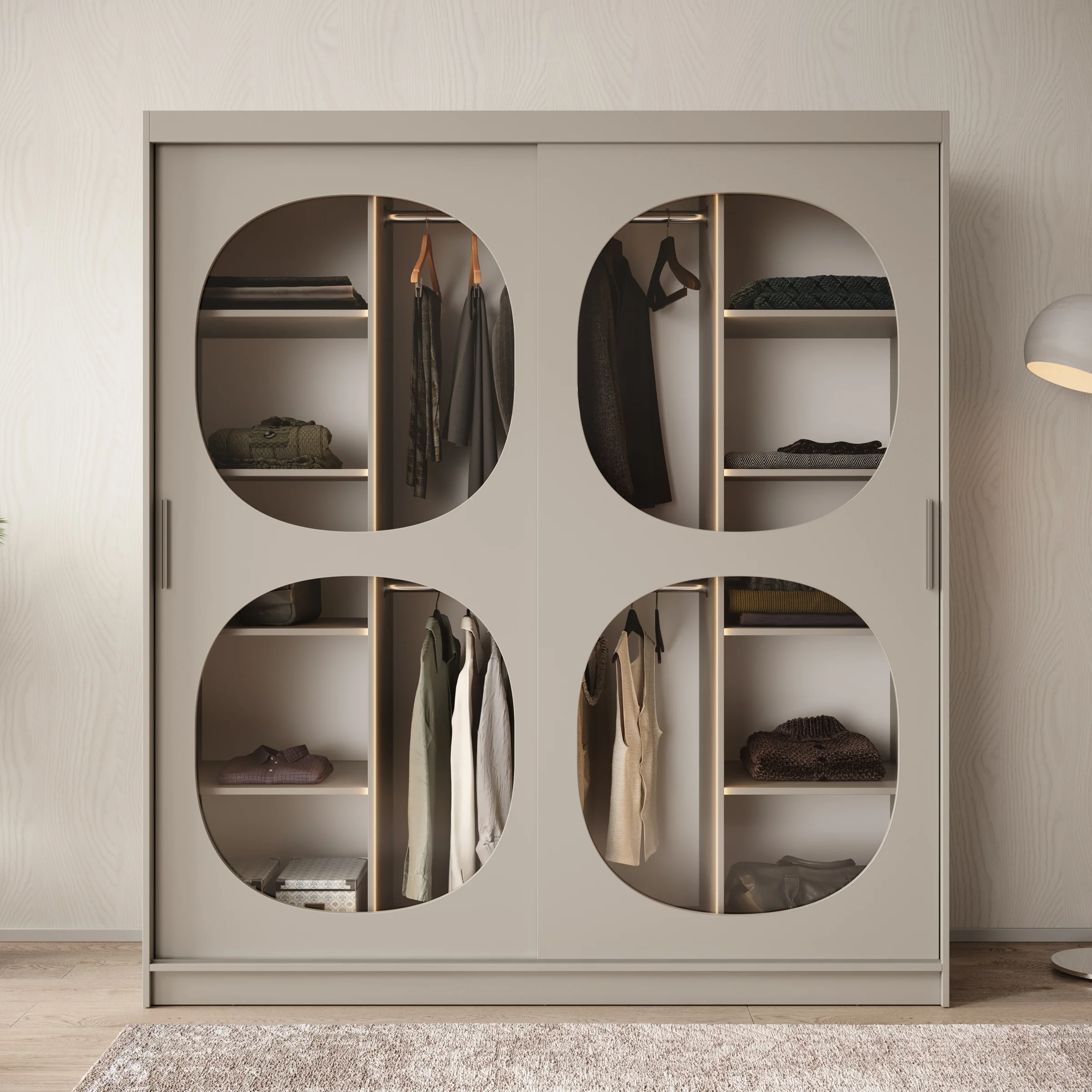 Bravanti - Kledingkast - Beige - 180x62x200 cm - Image 3