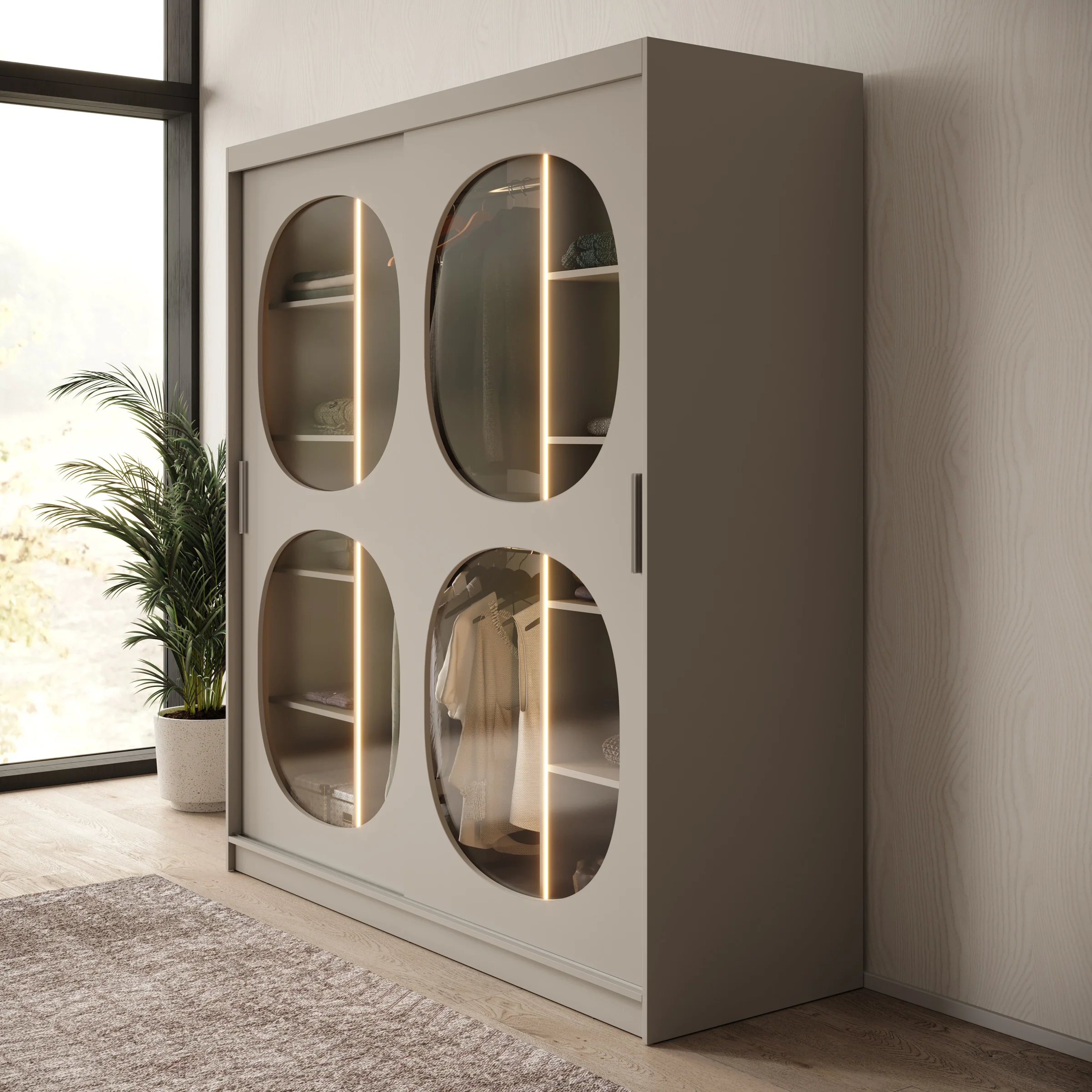 Bravanti - Kledingkast - Beige - 180x62x200 cm - Image 4