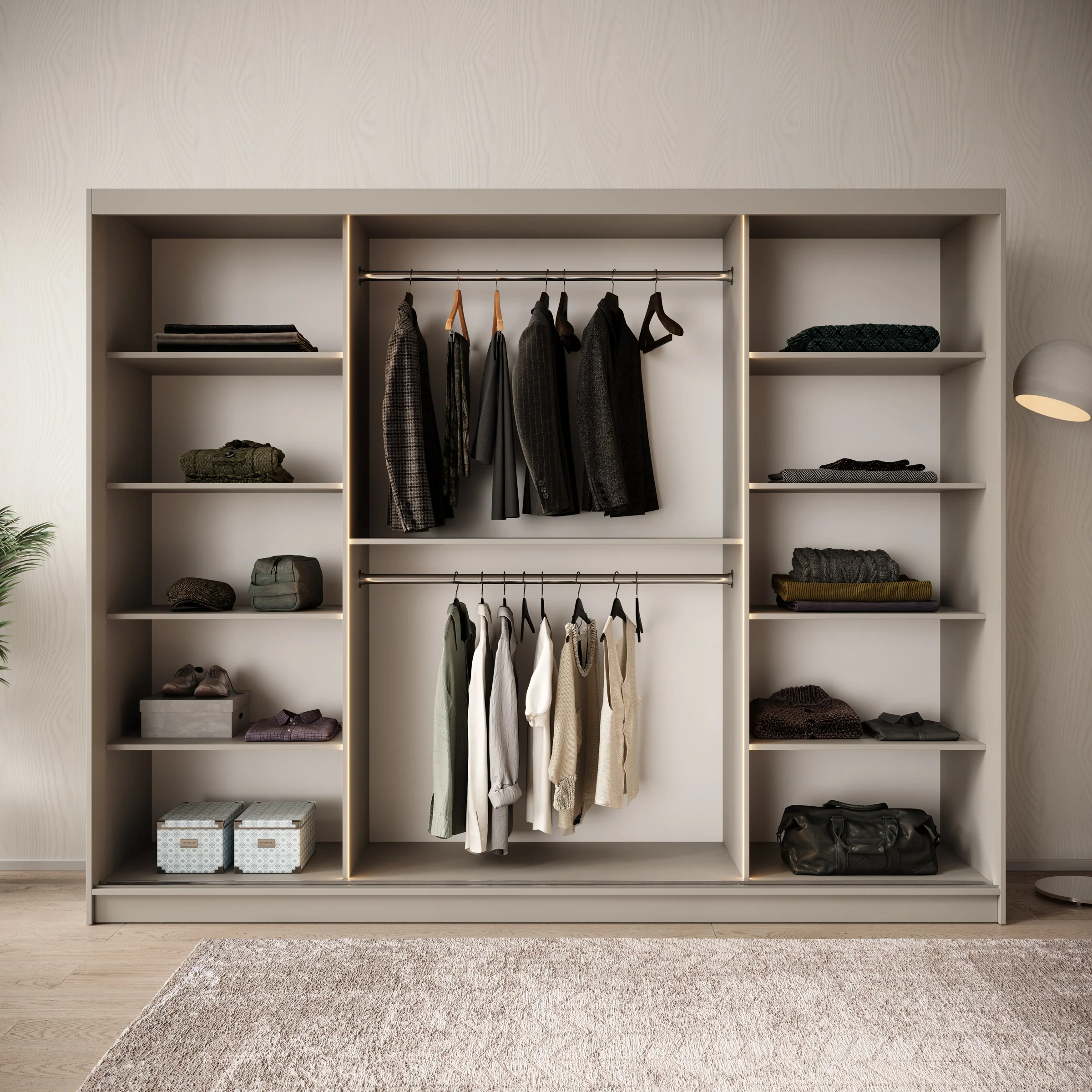 Bravanti - Kledingkast - Beige - 250x62x200cm - Image 2
